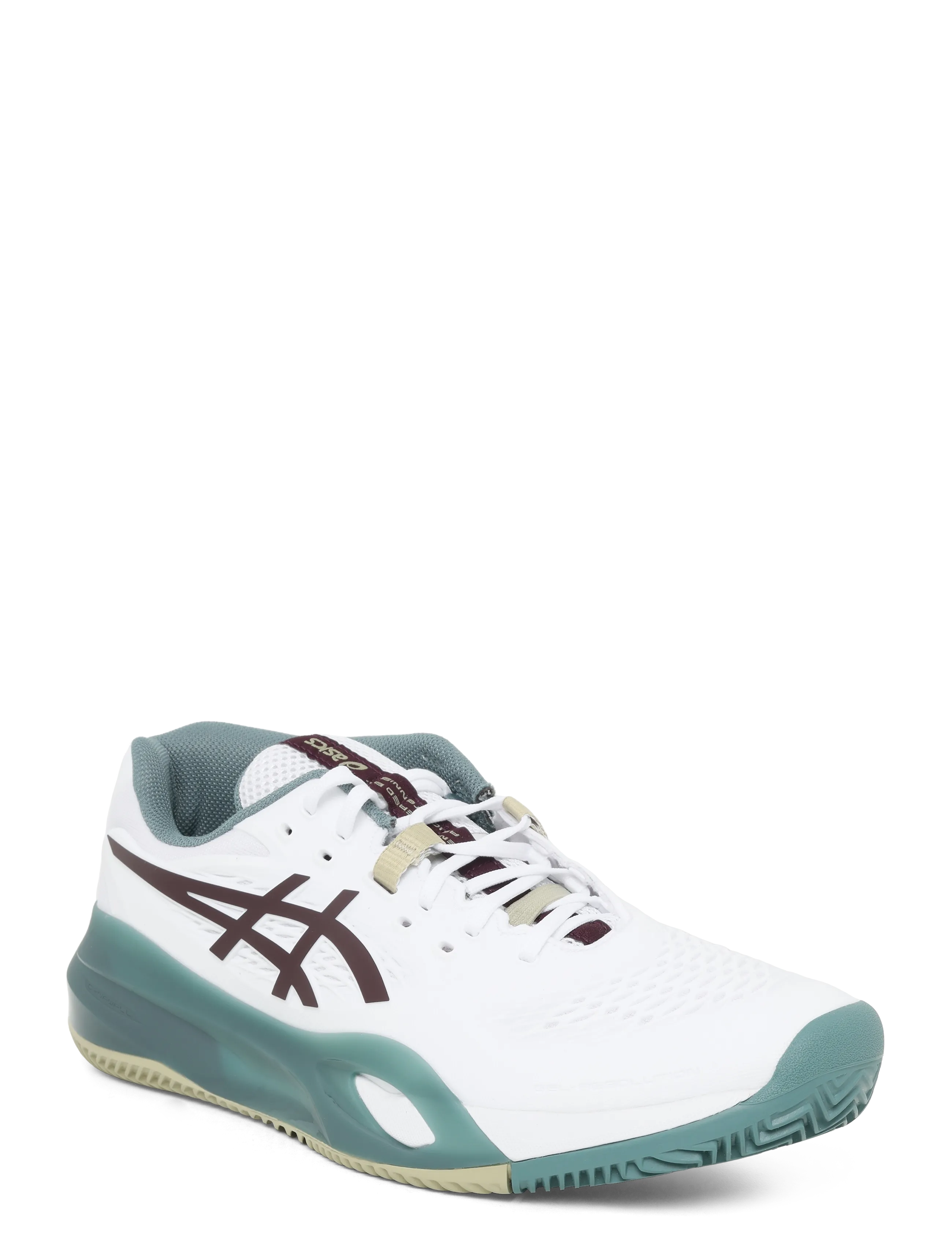 Asics GEL-RESOLUTION X CLAY - Rakečių sporto batai - WHITE/DARK AUBERGINE / white