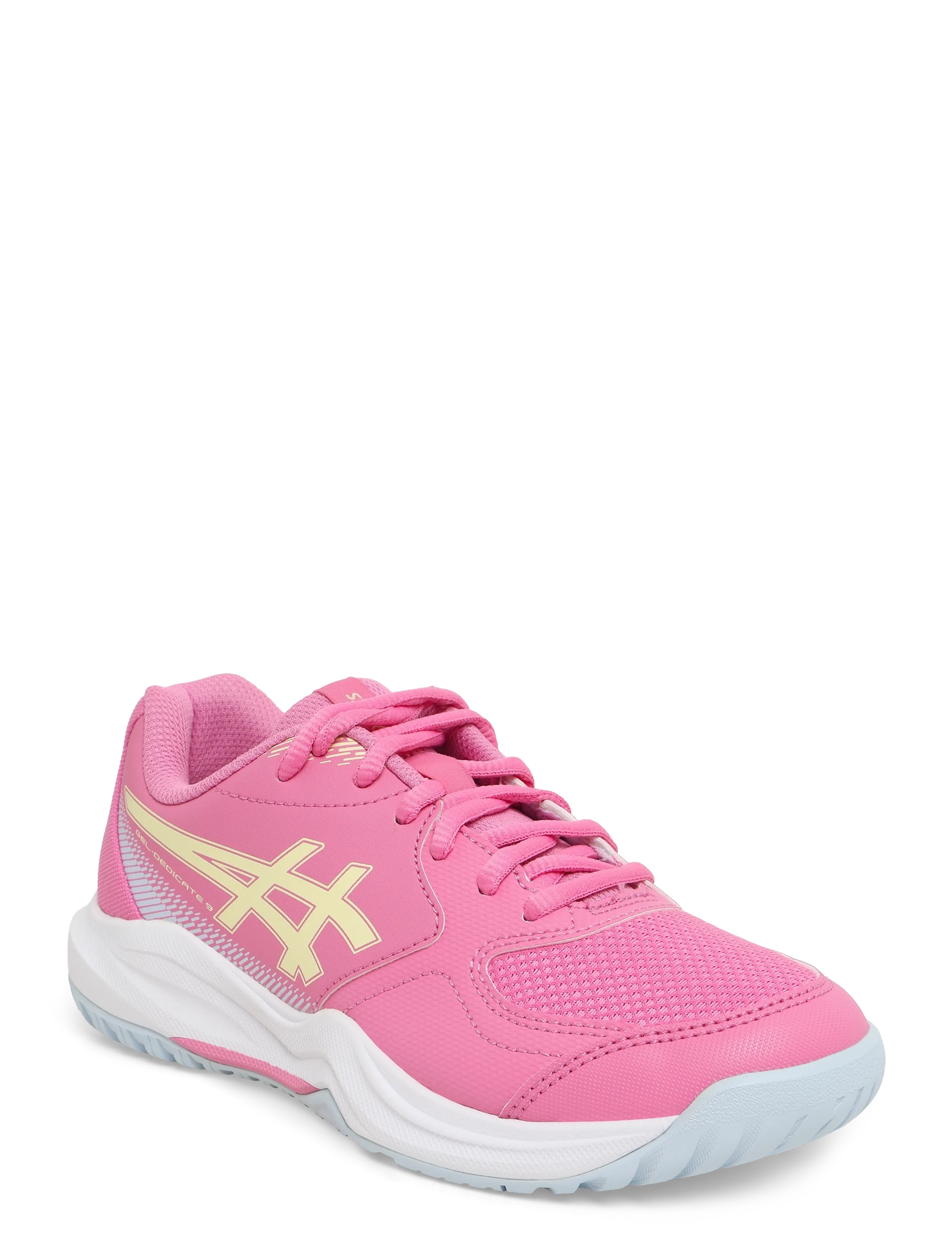 Asics GEL-DEDICATE 9 GS - Training shoes - DRAGON FRUIT/SOFT YELLOW / pink/rose