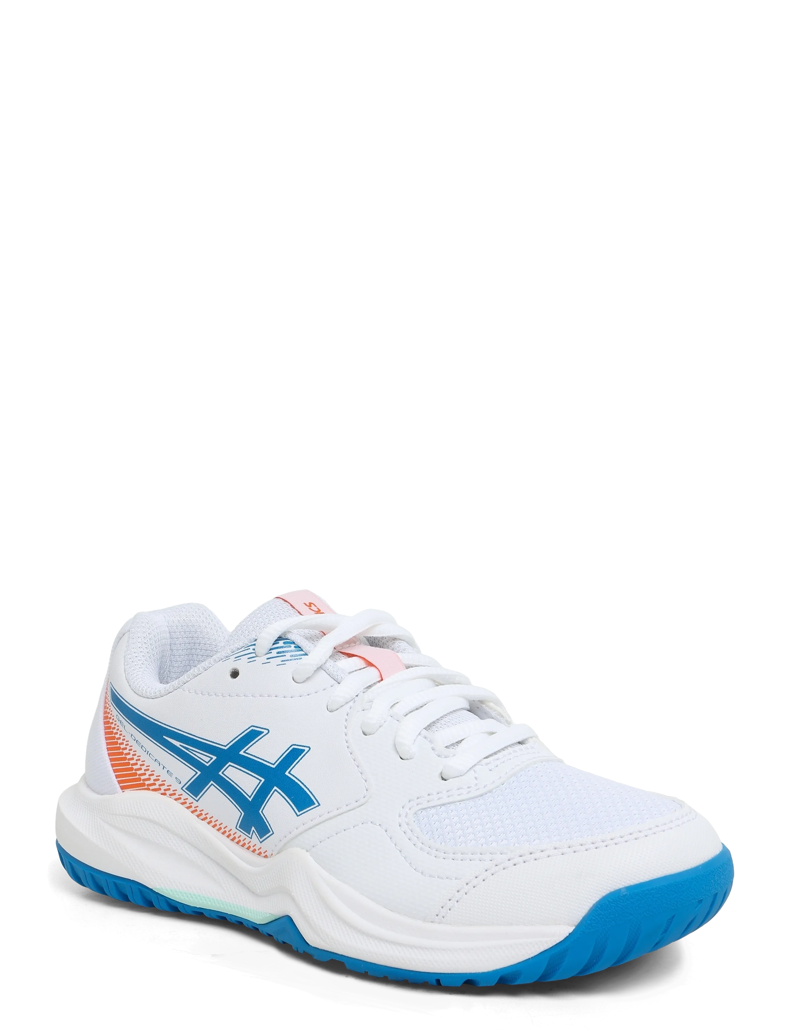 Asics GEL-DEDICATE 9 GS - Träningsskor - WHITE/DIRECTOIRE BLUE / white