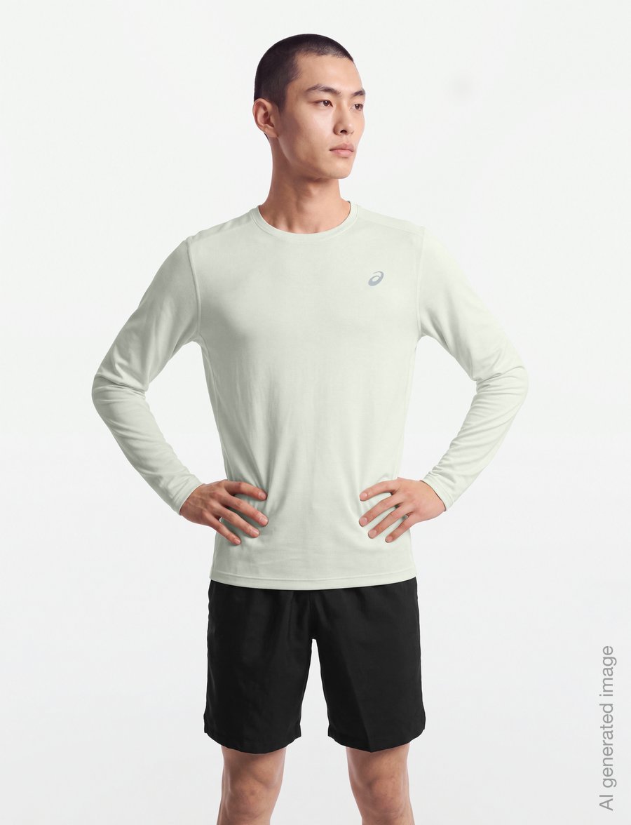 Asics - ASICS CORE LS TOP - pikkade varrukatega alussärgid - cream - 3