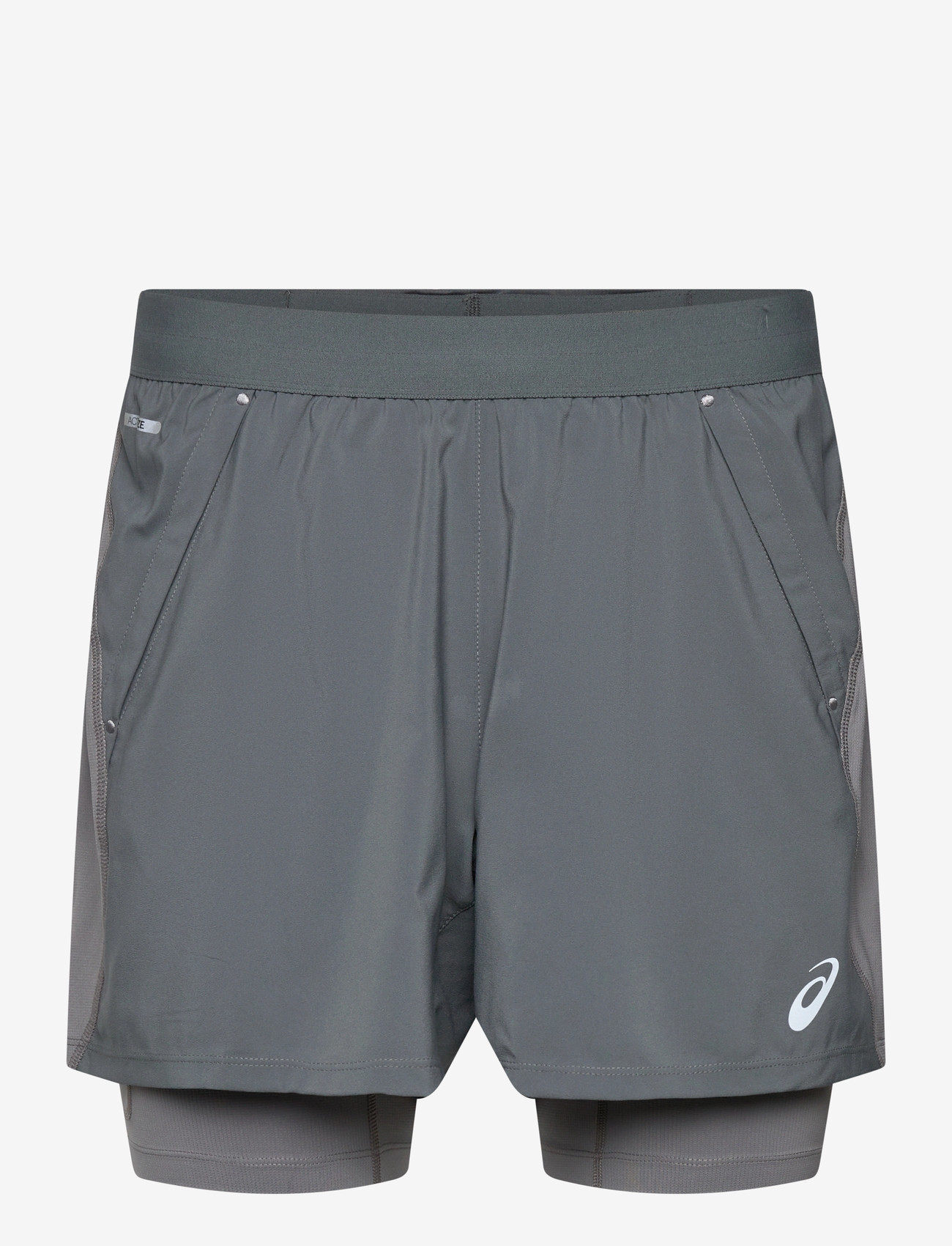 Asics - ROAD 2-N-1 5IN SHORT - løbeshorts - clay grey/steel grey/illuminate green - 0