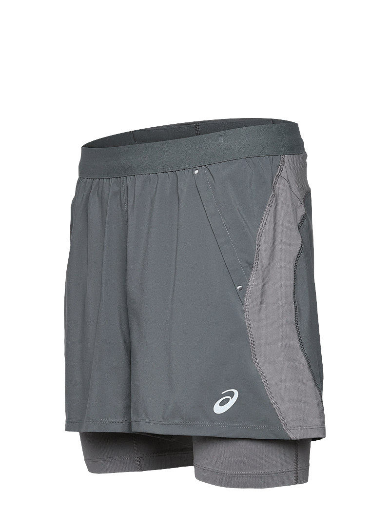 Asics - ROAD 2-N-1 5IN SHORT - laufshorts - clay grey/steel grey/illuminate green - 2