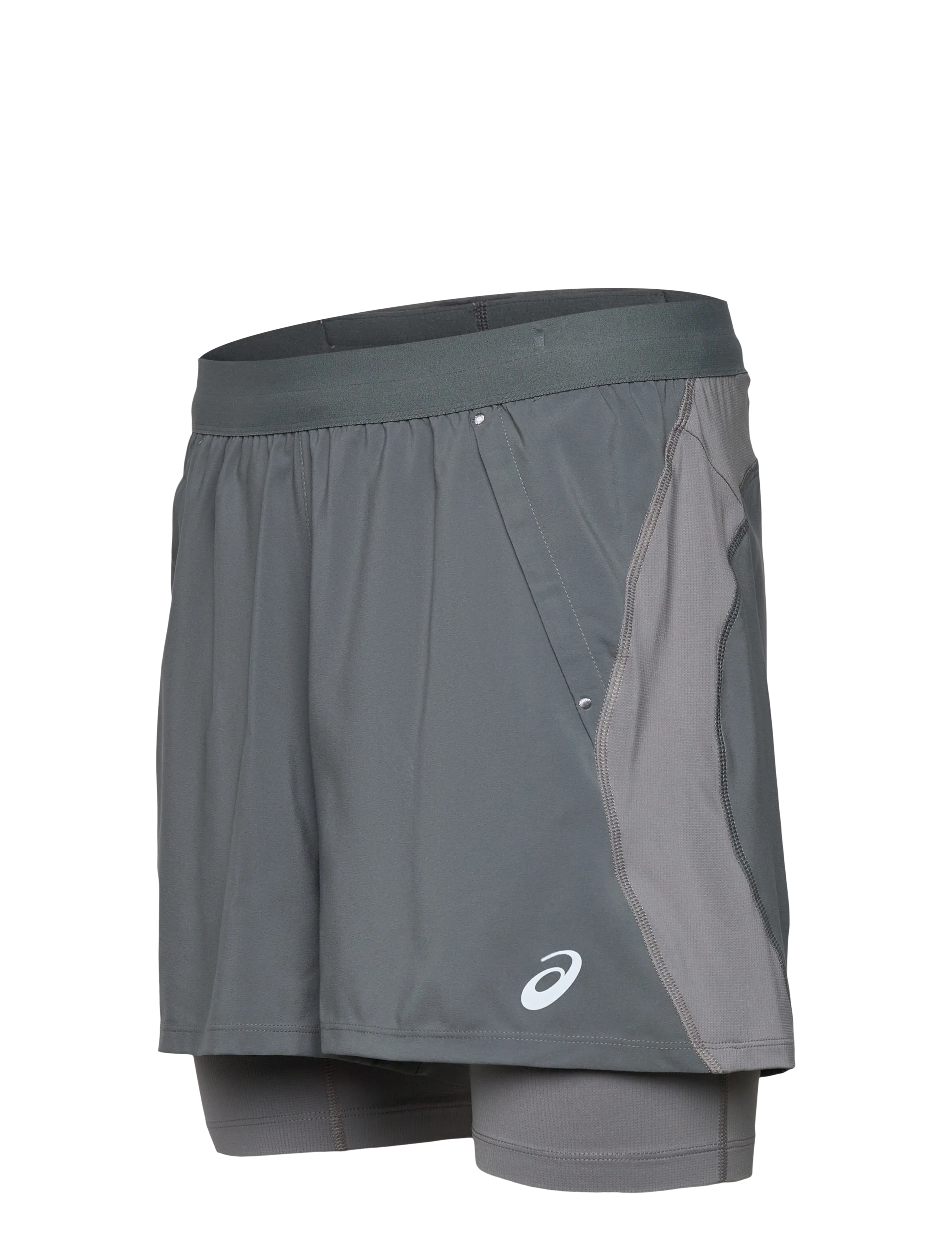 Asics - ROAD 2-N-1 5IN SHORT - løbeshorts - clay grey/steel grey/illuminate green - 2