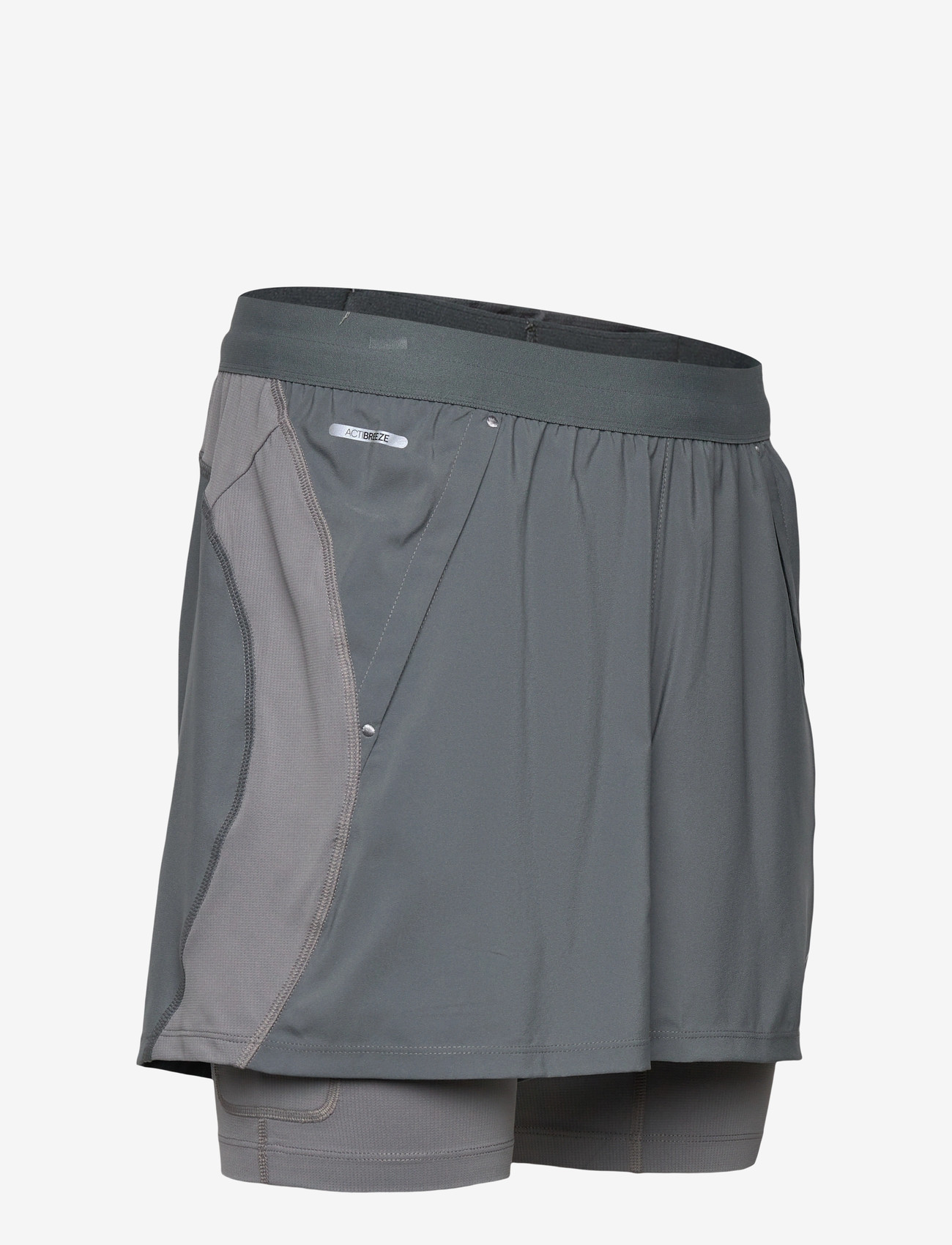 Asics - ROAD 2-N-1 5IN SHORT - løbeshorts - clay grey/steel grey/illuminate green - 3