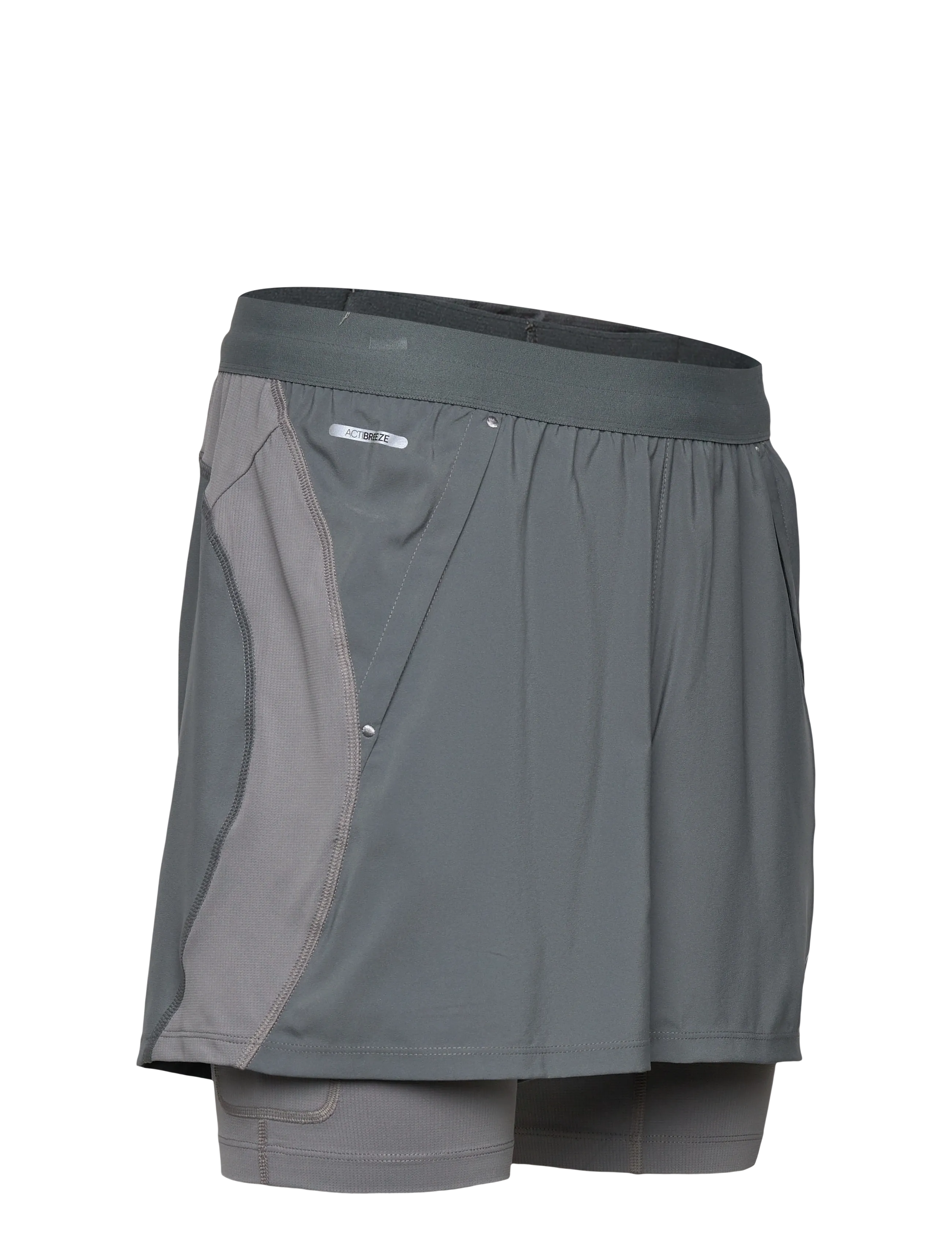 Asics - ROAD 2-N-1 5IN SHORT - løbeshorts - clay grey/steel grey/illuminate green - 3