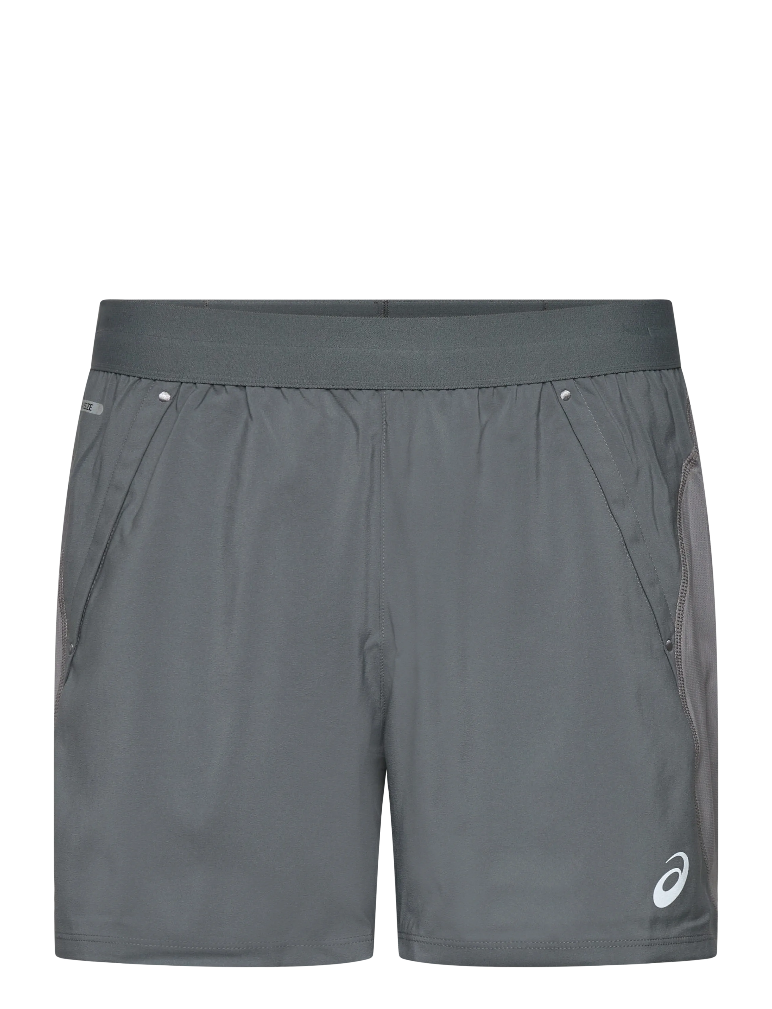 Asics ROAD 5IN SHORT - ASICS - CLAY GREY/STEEL GREY/ILLUMINATE GREEN / grey