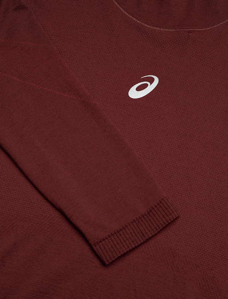 Asics - ROAD WINTER SEAMLESS LS TOP - långärmade tröjor - dark red planet - 2