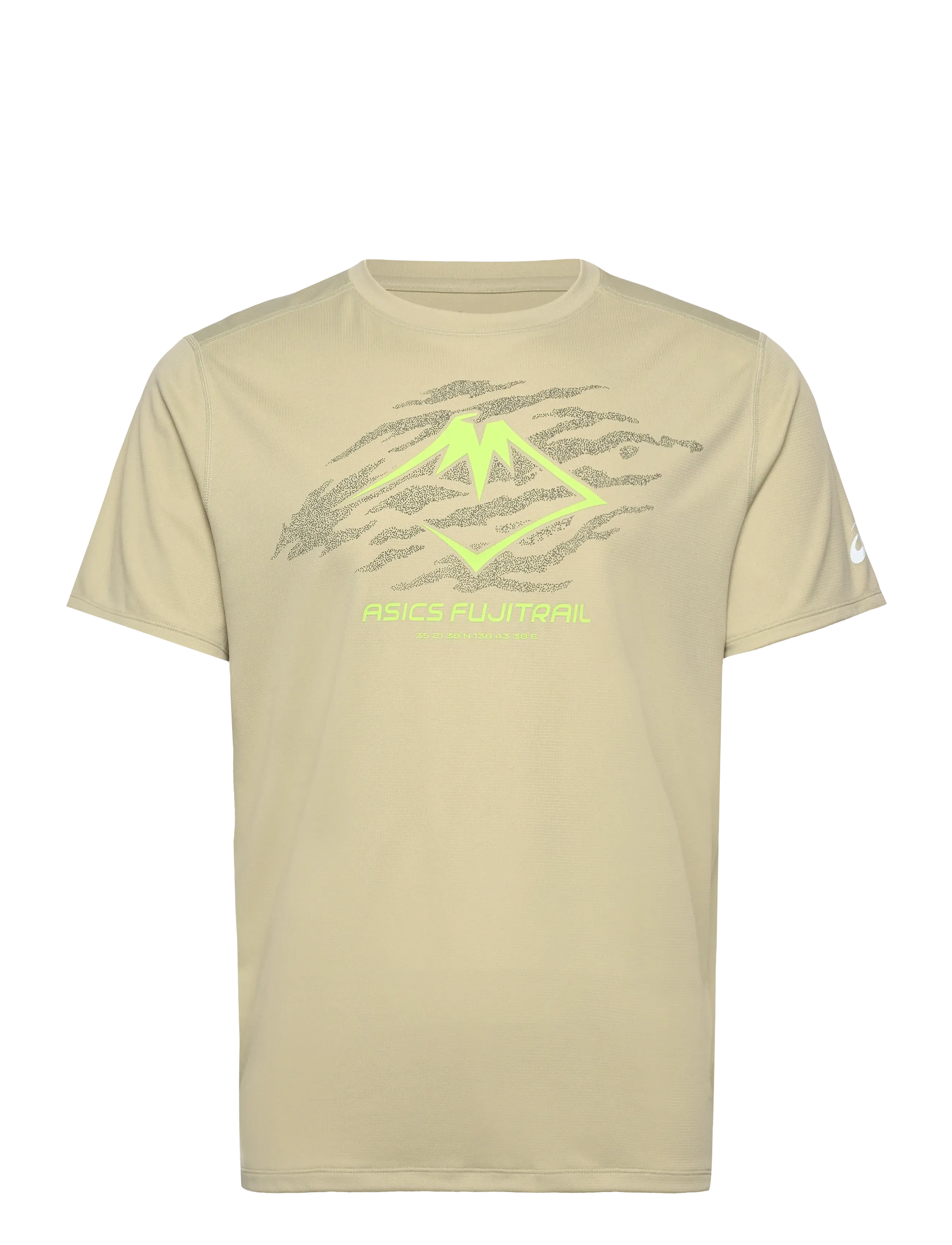 Asics Fujitrail Logo Ss Top, S, Beige, T-Shirts > Kortærmede, Herre