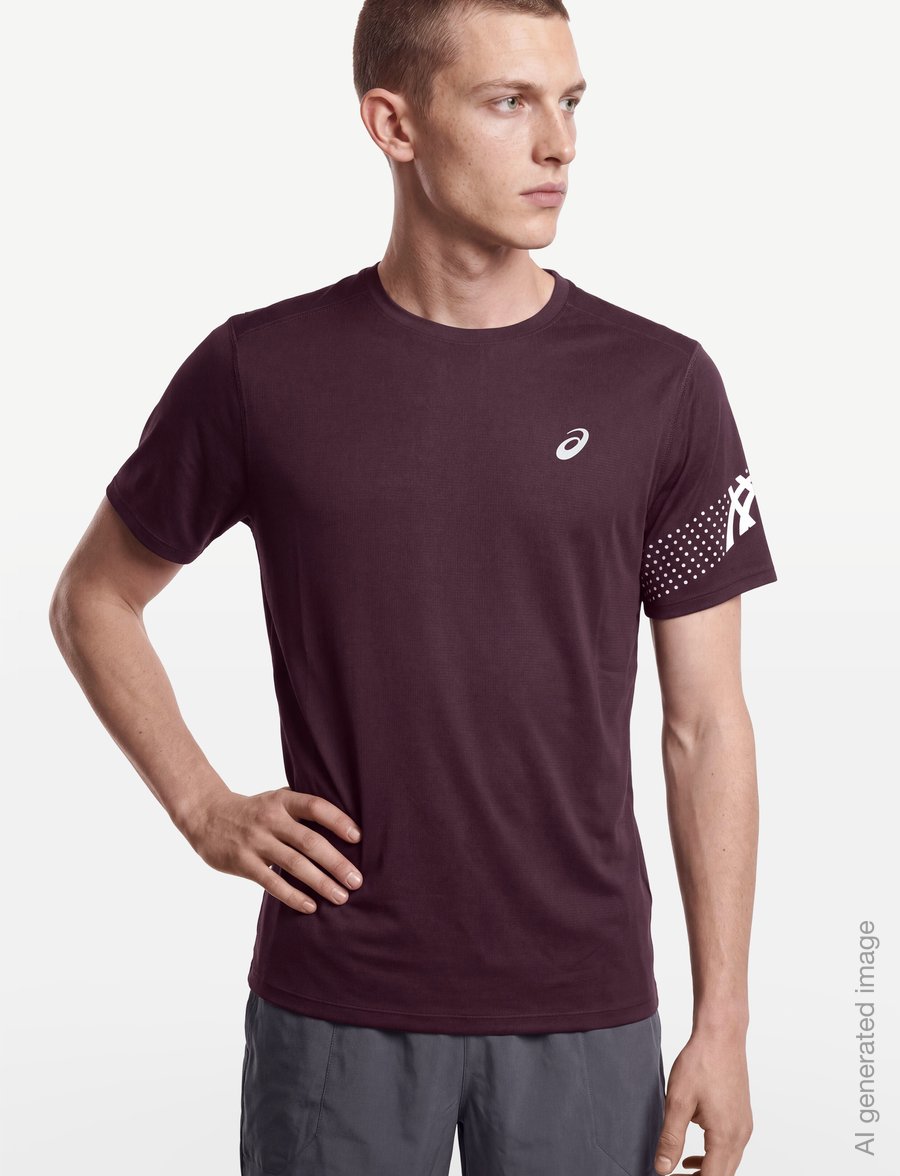 Asics - ICON SS TOP - t-shirts - dark aubergine - 3
