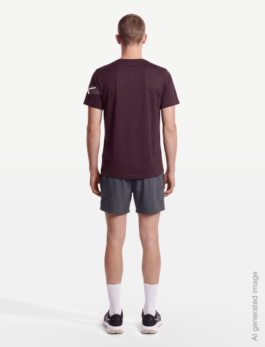 Asics - ICON SS TOP - t-shirts - dark aubergine - 4