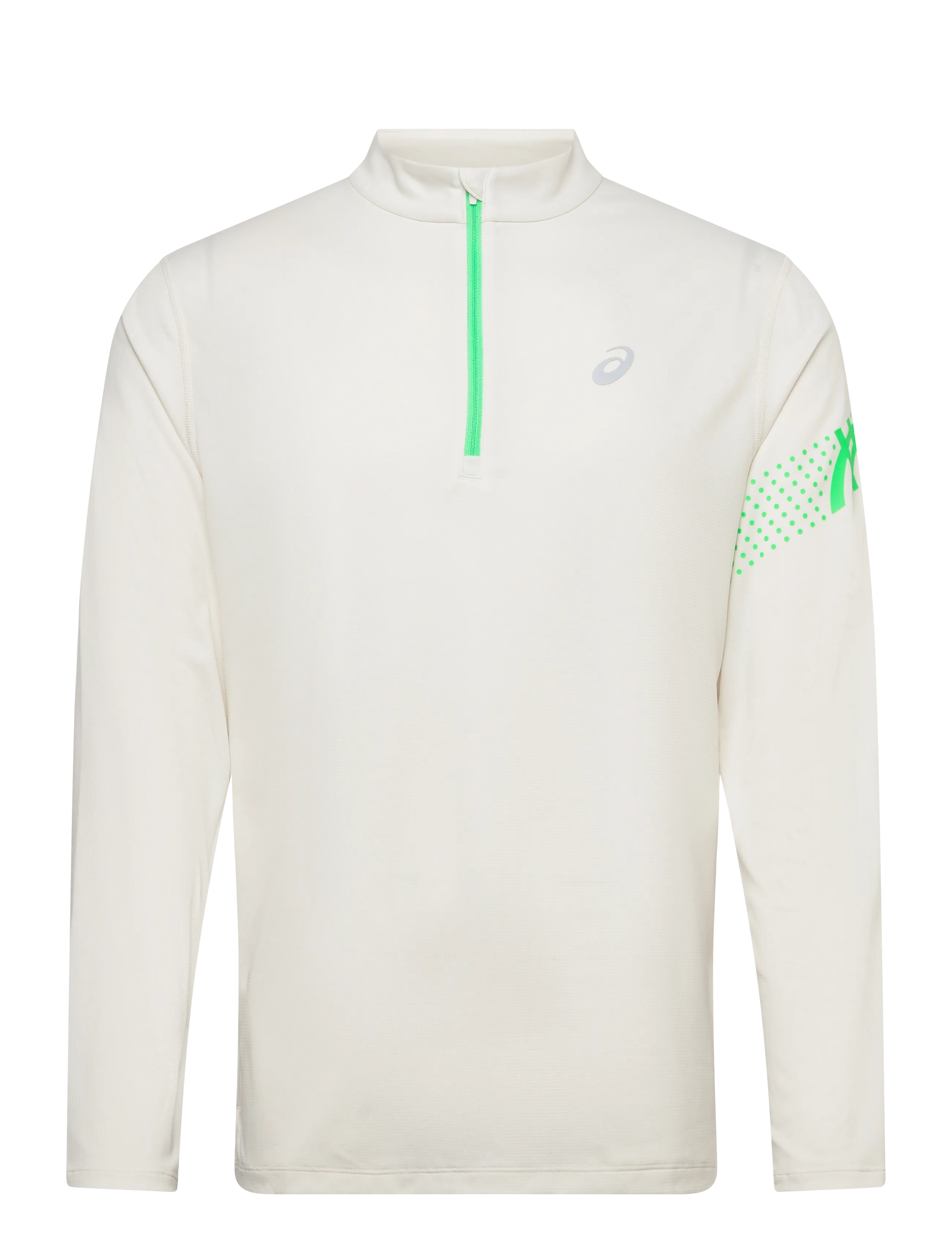 Asics ICON LS 1/2 ZIP TOP - ASICS - CREAM/VITAL GREEN / cream