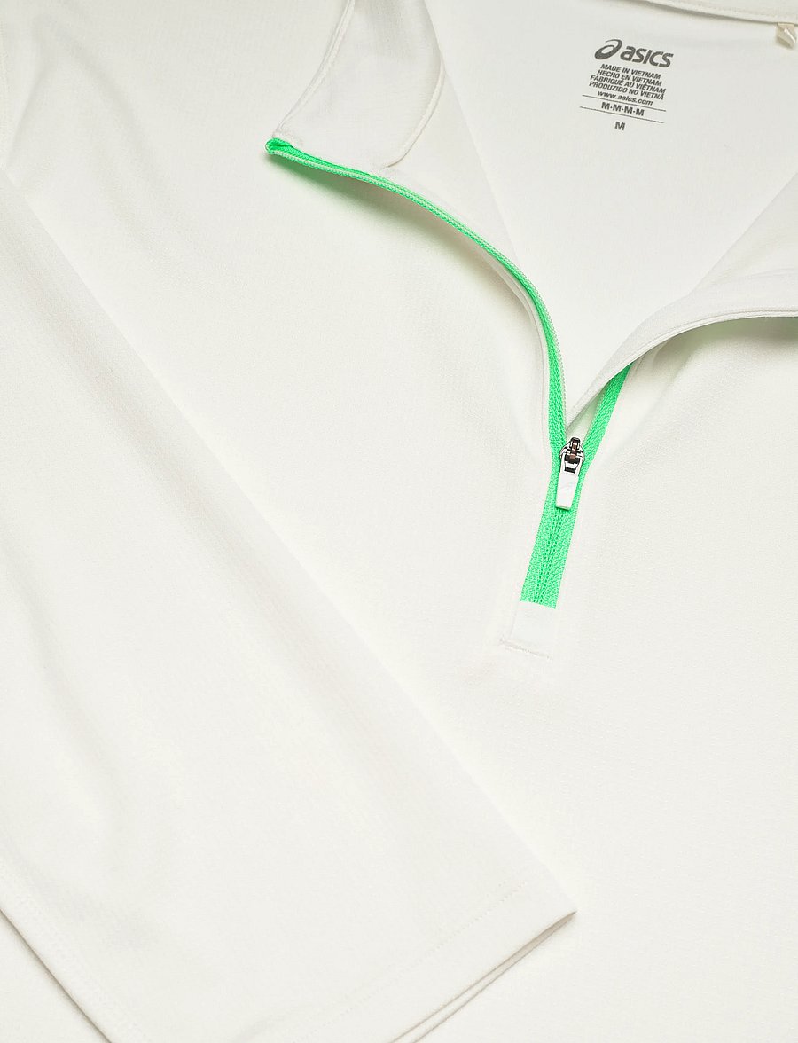 Asics - ICON LS 1/2 ZIP TOP - fleeces & midlayers - cream/vital green - 2