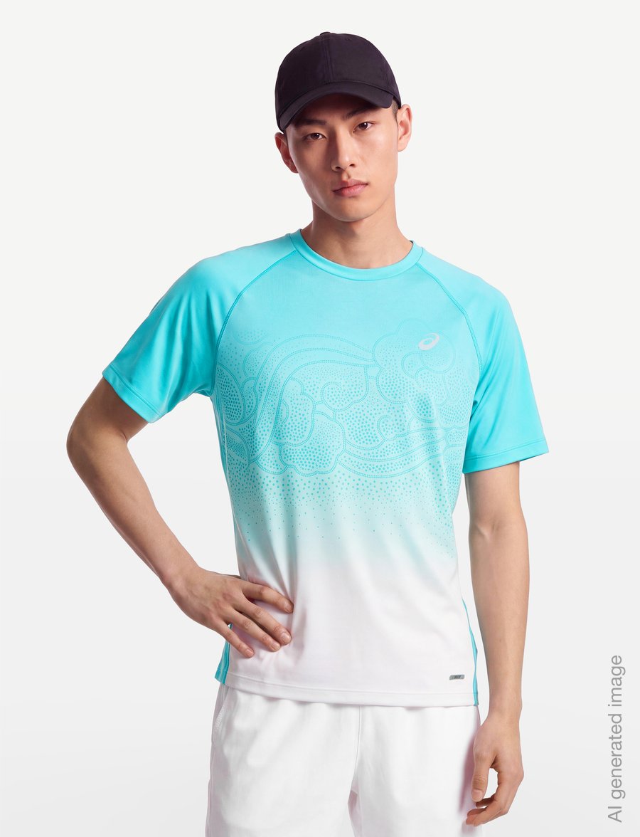 Asics - ROAD FADE SS TOP - t-särgid - energy aqua - 3
