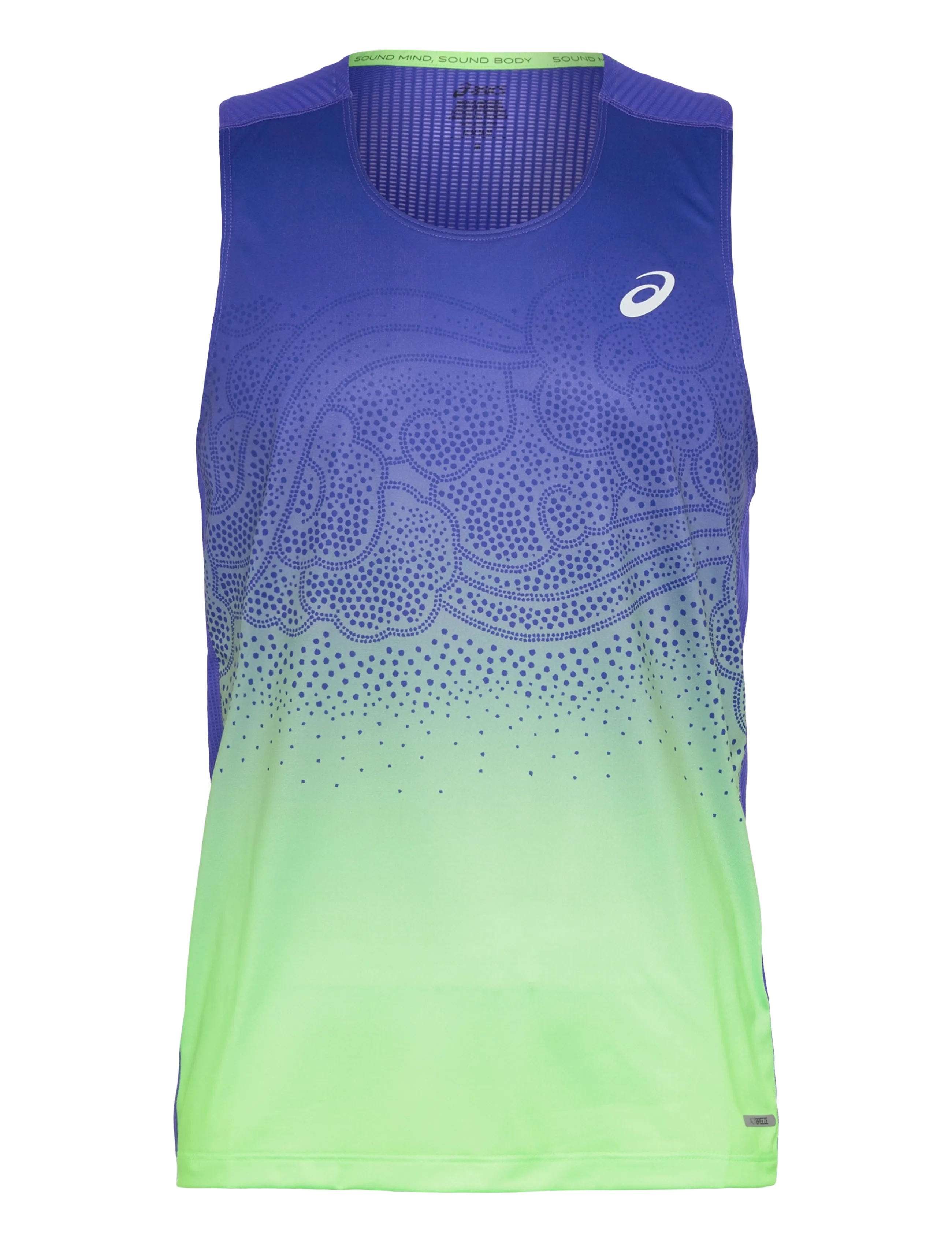 Asics ROAD FADE SINGLET - Treenitopit - COBALT BURST/ILLUMINATE GREEN / green