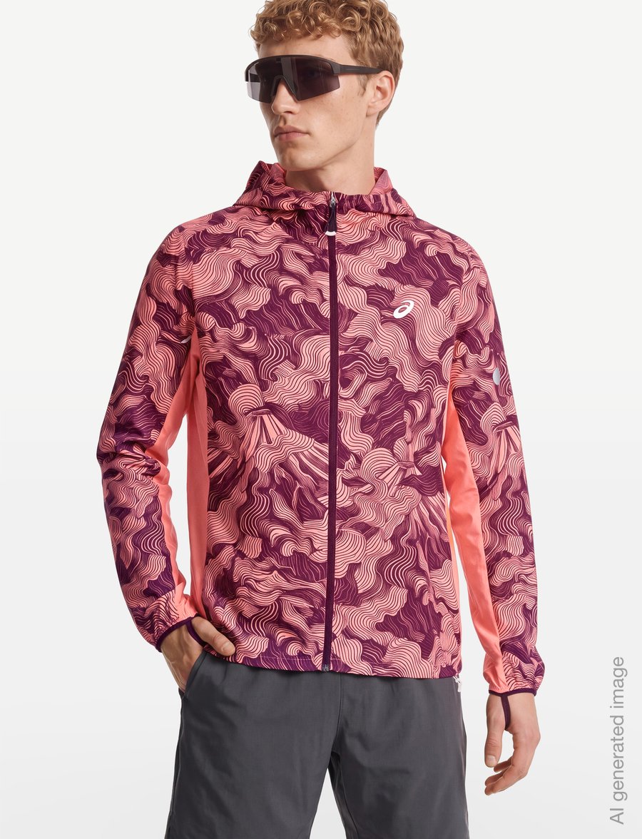 Asics - FUJITRAIL PACKABLE JACKET - sportsjakker - blazing coral/dark aubergine - 3