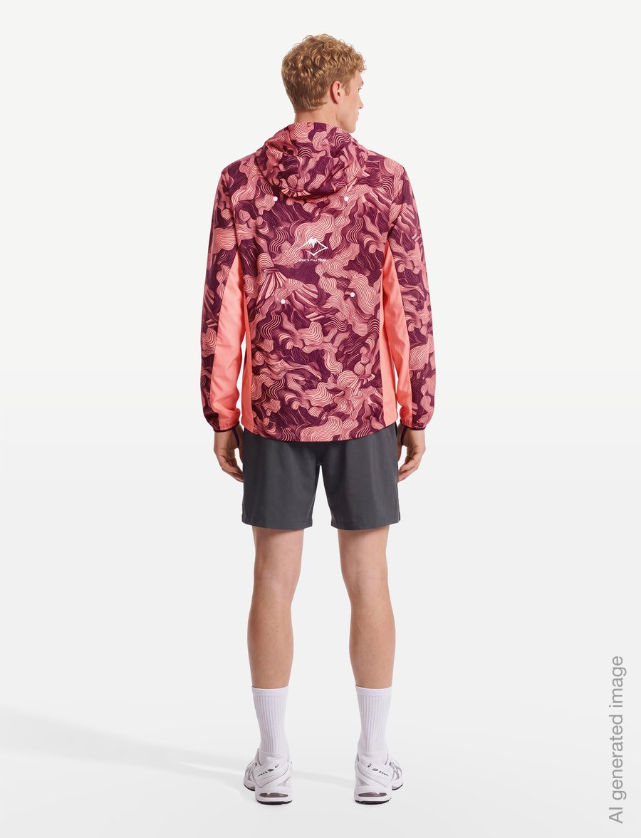 Asics - FUJITRAIL PACKABLE JACKET - sportsjakker - blazing coral/dark aubergine - 4