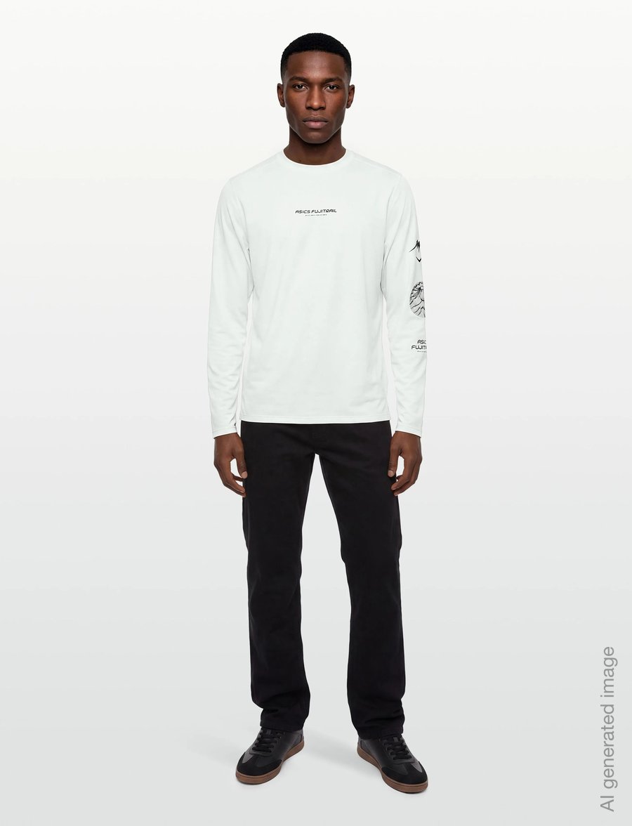 Asics - FUJITRAIL LOGO LS TOP - langarmshirts - cream - 0