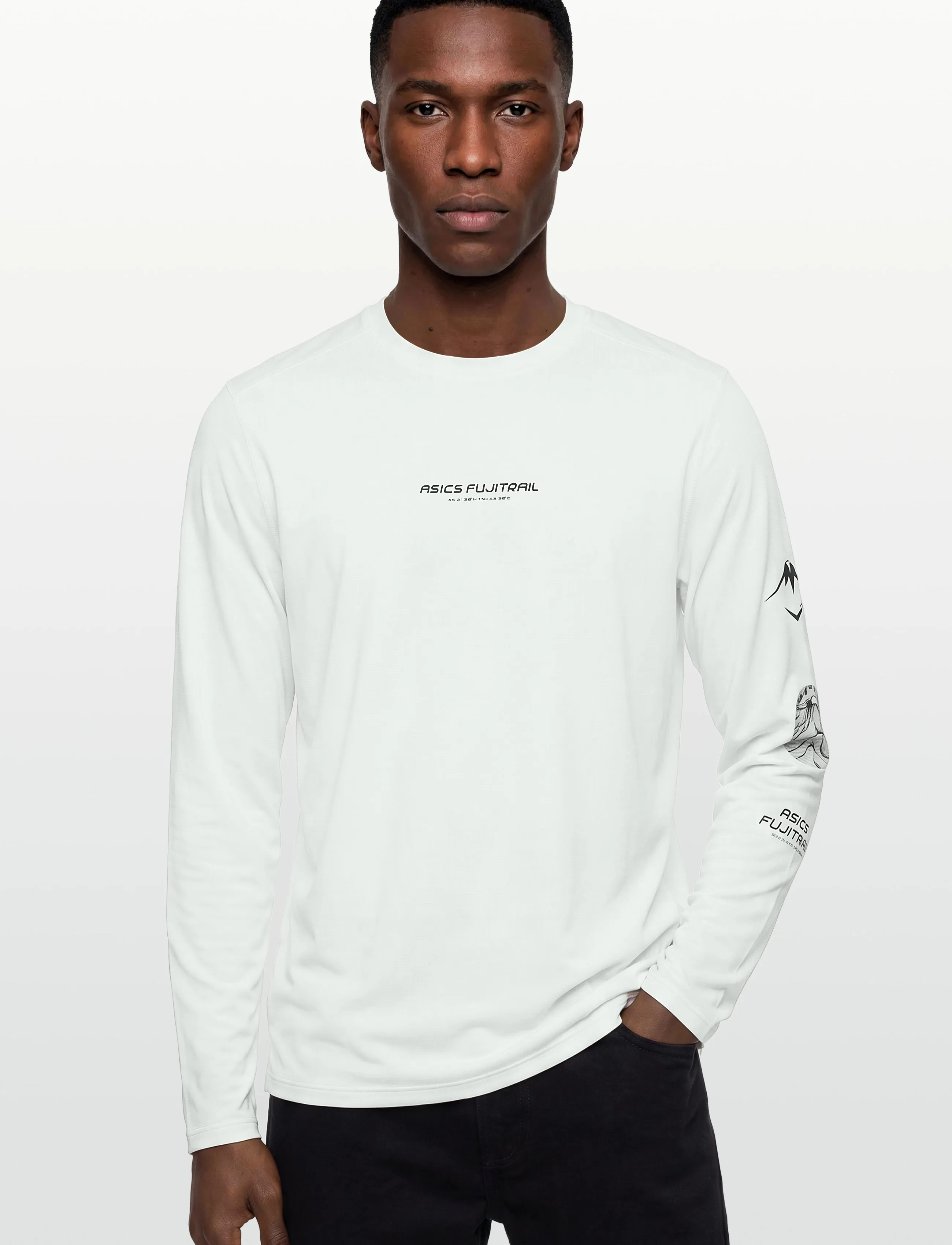 Asics - FUJITRAIL LOGO LS TOP - longsleeved tops - cream - 3