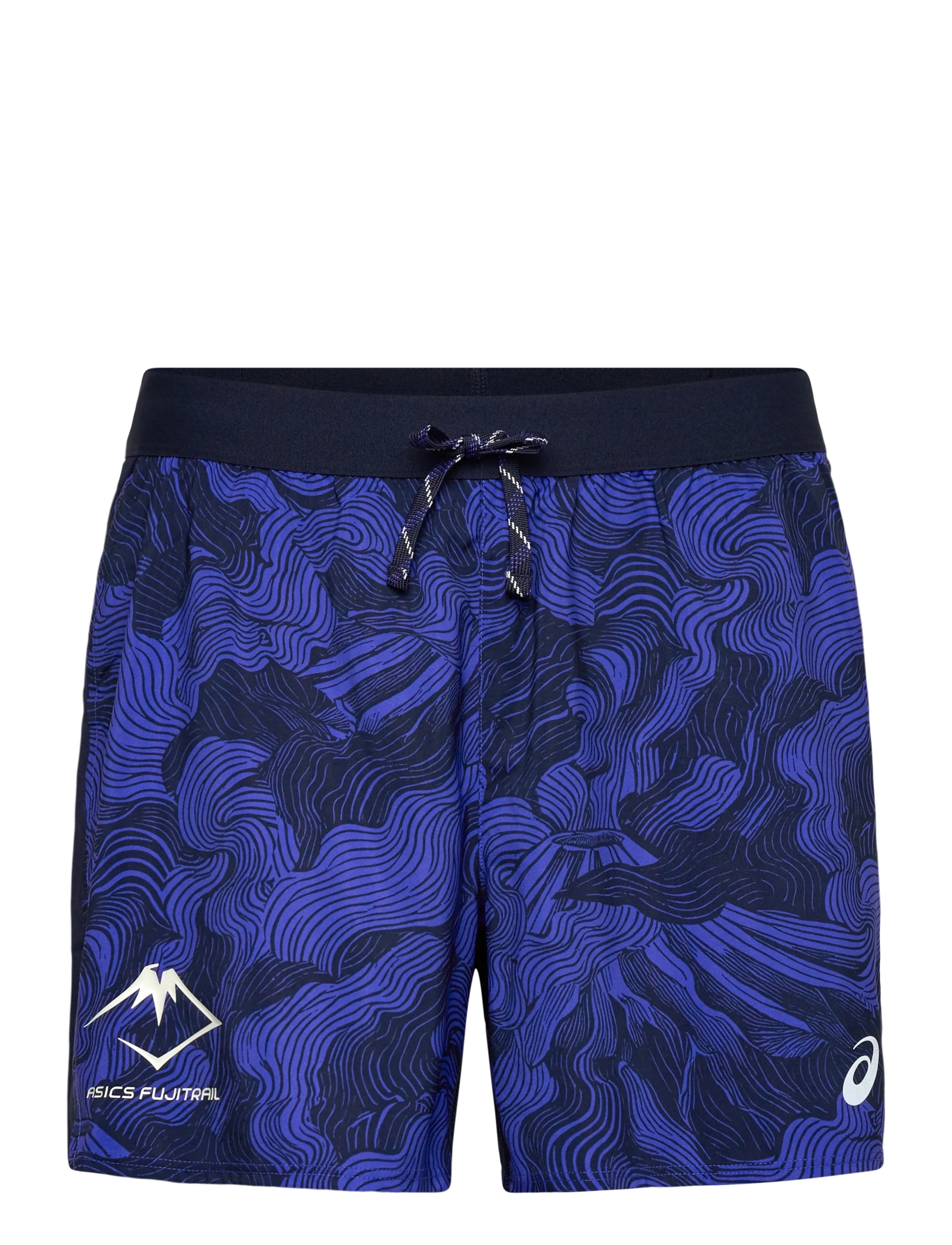 Asics FUJITRAIL ALL OVER PRINT 5IN SHORT - Tänavastiil - MIDNIGHT/COBALT BURST/CREAM / blue