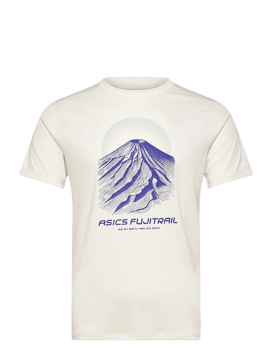 Asics - FUJITRAIL LOGO SS TOP - t-shirts - cream/cobalt burst/cool grey - 0