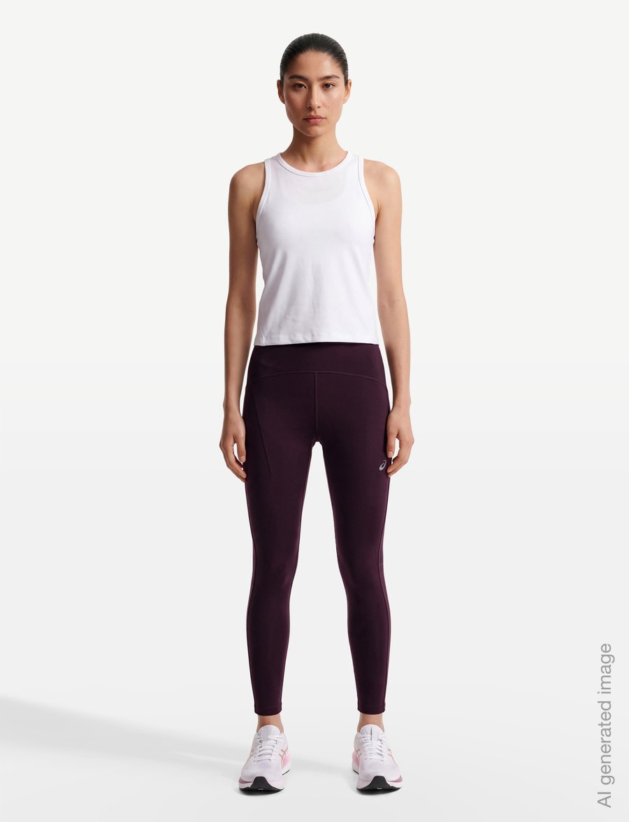 Asics - ROAD HIGH WAIST TIGHT - volle länge - dark aubergine - 0