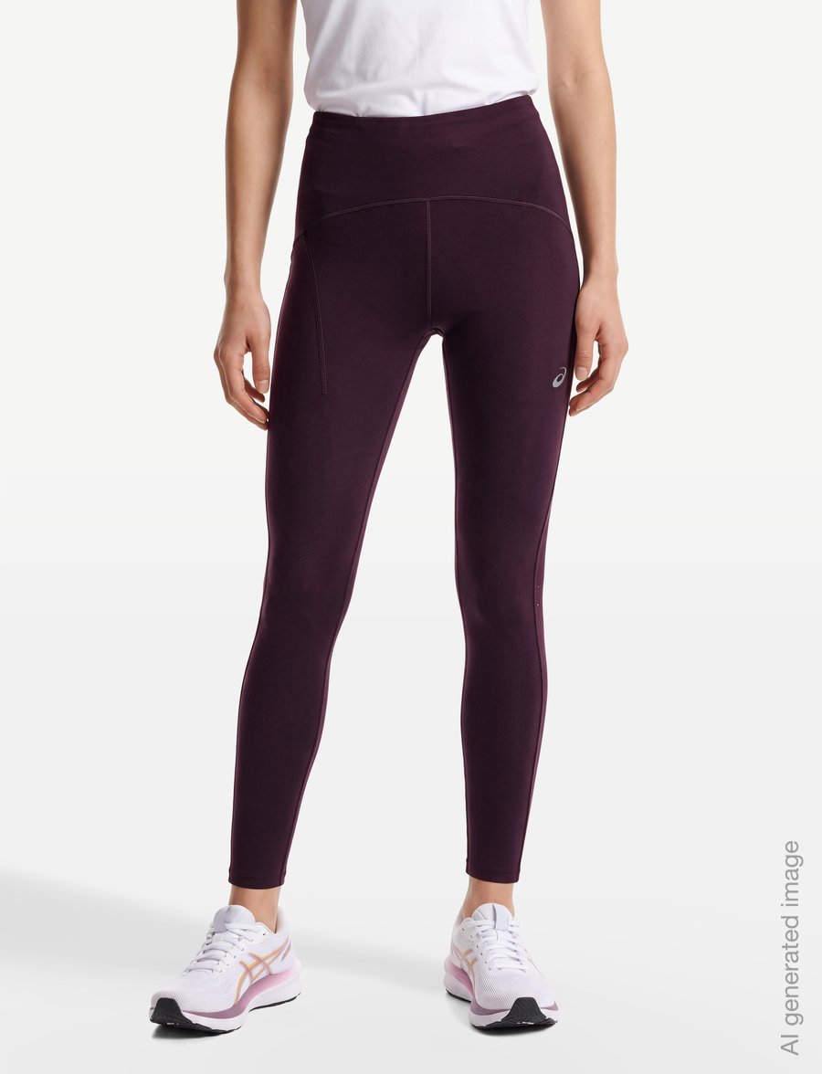 Asics - ROAD HIGH WAIST TIGHT - volle länge - dark aubergine - 3