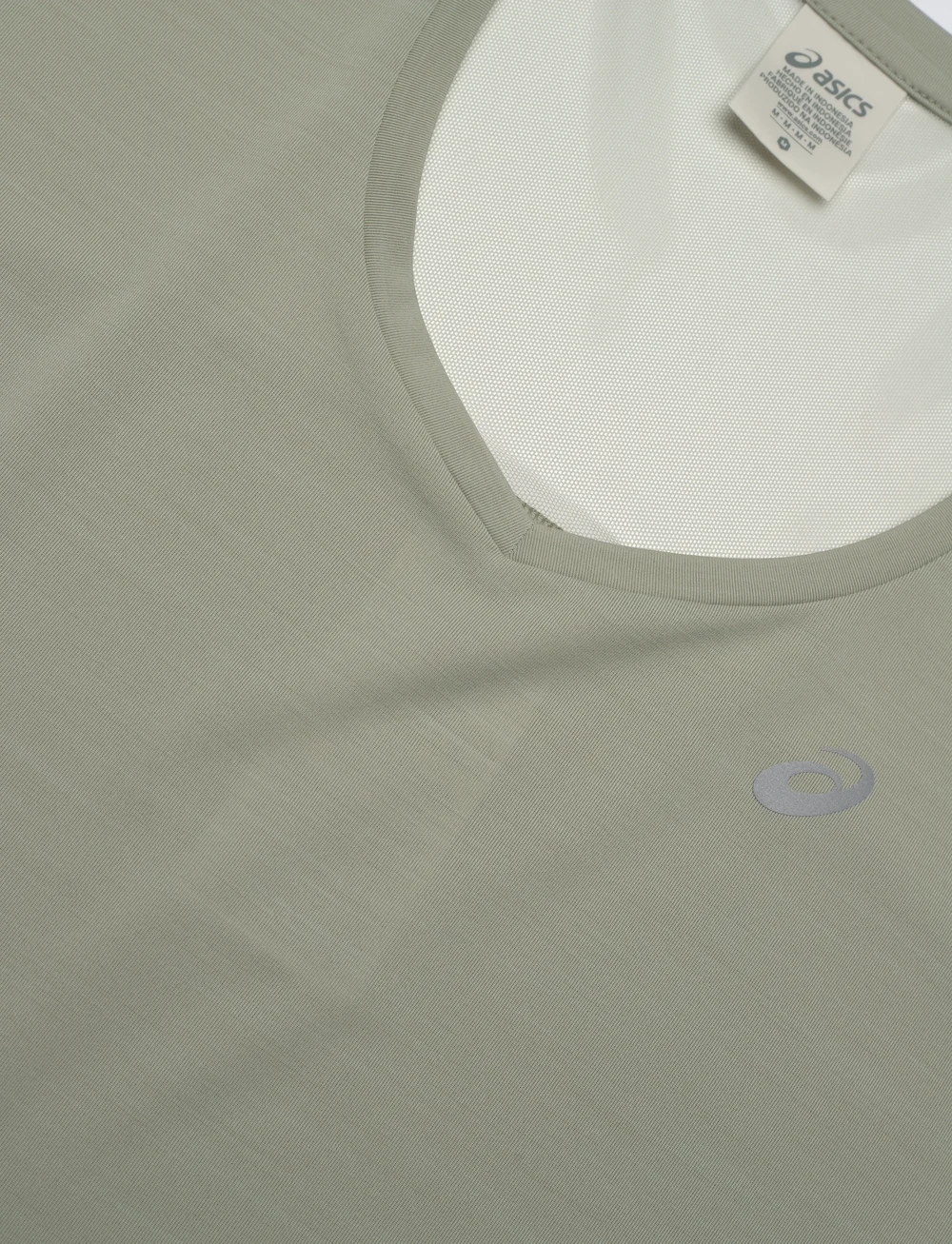 Asics - ROAD V-NECK SS TOP - t-shirts - olive grey - 2