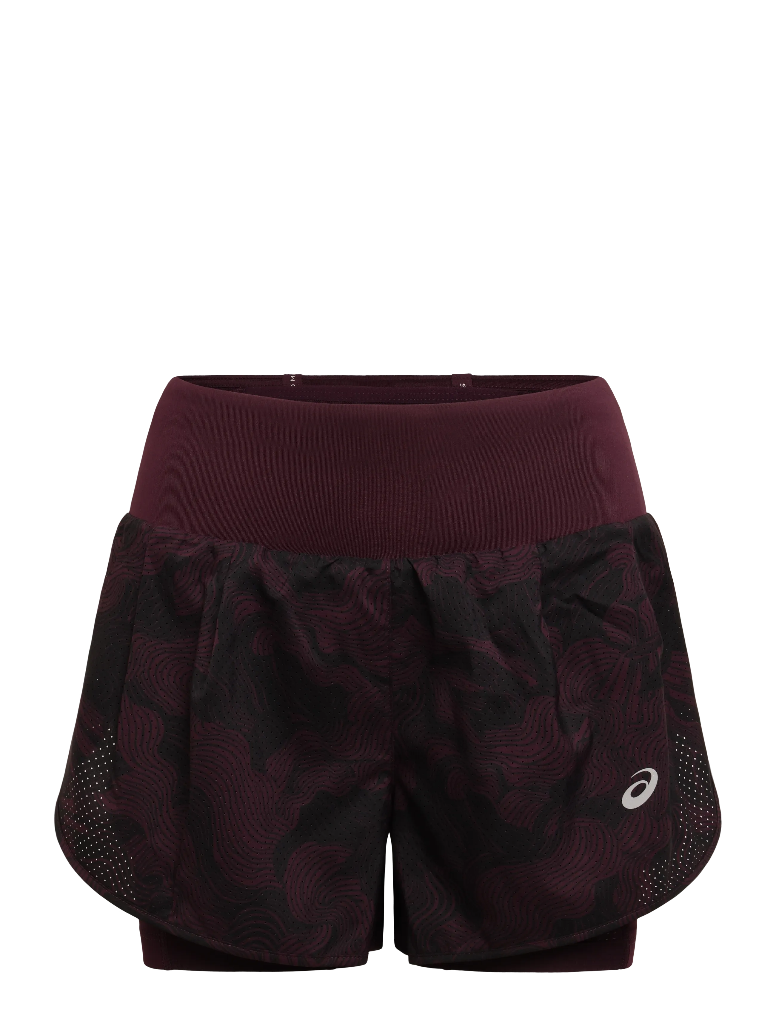 Asics ROAD ALL OVER PRINT 2-N-1 3.5IN SHORT - Püksid - DARK AUBERGINE / burgundy