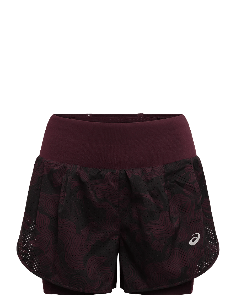 Asics - ROAD ALL OVER PRINT 2-N-1 3.5IN SHORT - lühikesed jooksupüksid - dark aubergine - 0