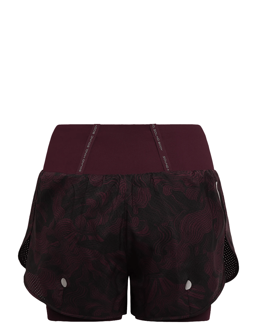 Asics - ROAD ALL OVER PRINT 2-N-1 3.5IN SHORT - lühikesed jooksupüksid - dark aubergine - 1