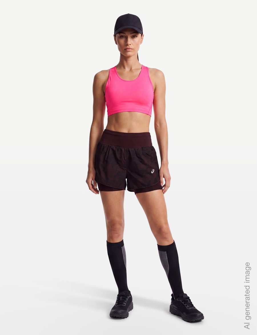 Asics - ROAD ALL OVER PRINT 2-N-1 3.5IN SHORT - shorts de course - dark aubergine - 0