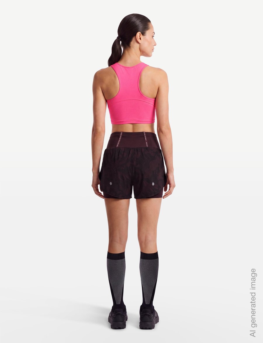 Asics - ROAD ALL OVER PRINT 2-N-1 3.5IN SHORT - shorts de course - dark aubergine - 4