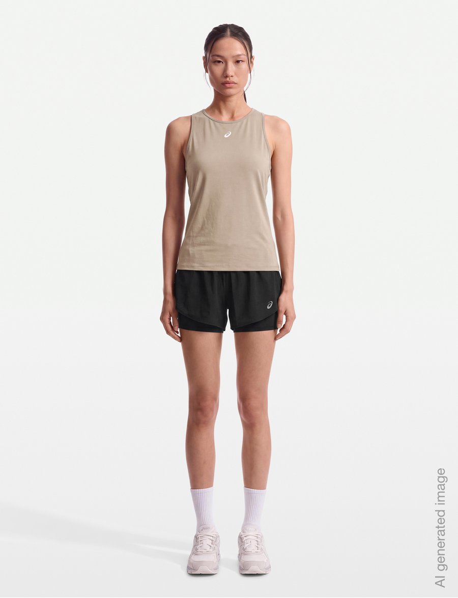 Asics - NAGINO RUN ADJUSTABLE TANK - tank tops - greige - 0