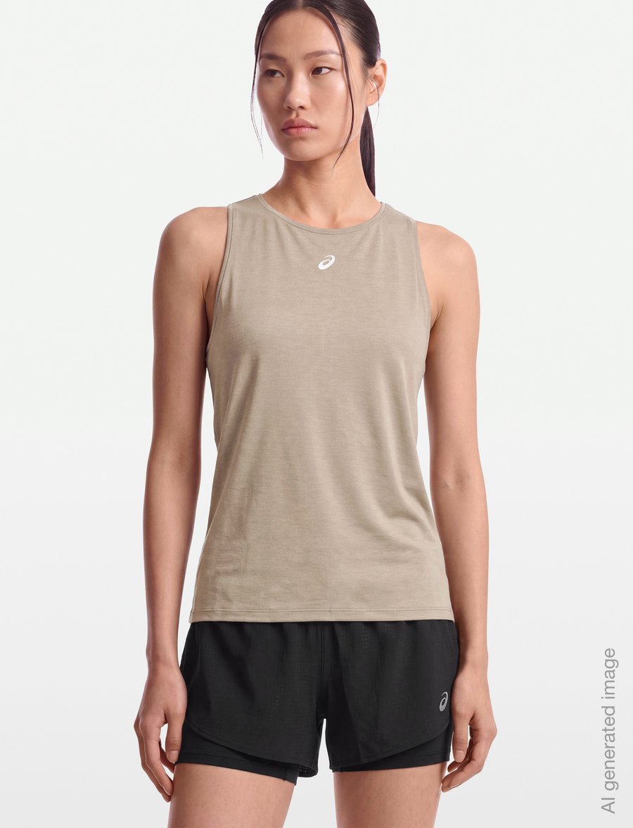 Asics - NAGINO RUN ADJUSTABLE TANK - tank tops - greige - 3