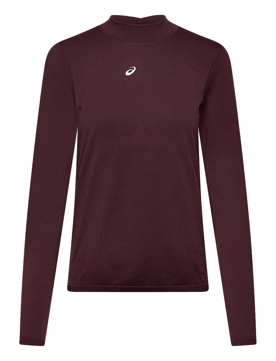 Asics - ROAD WINTER SEAMLESS LS TOP - långärmade tröjor - dark currant - 0