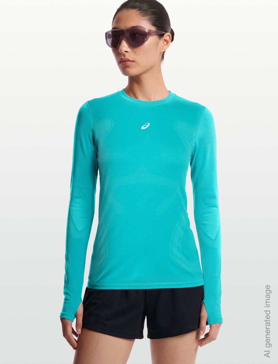 Asics - ROAD SEAMLESS LS TOP - langarmshirts - energy aqua - 3