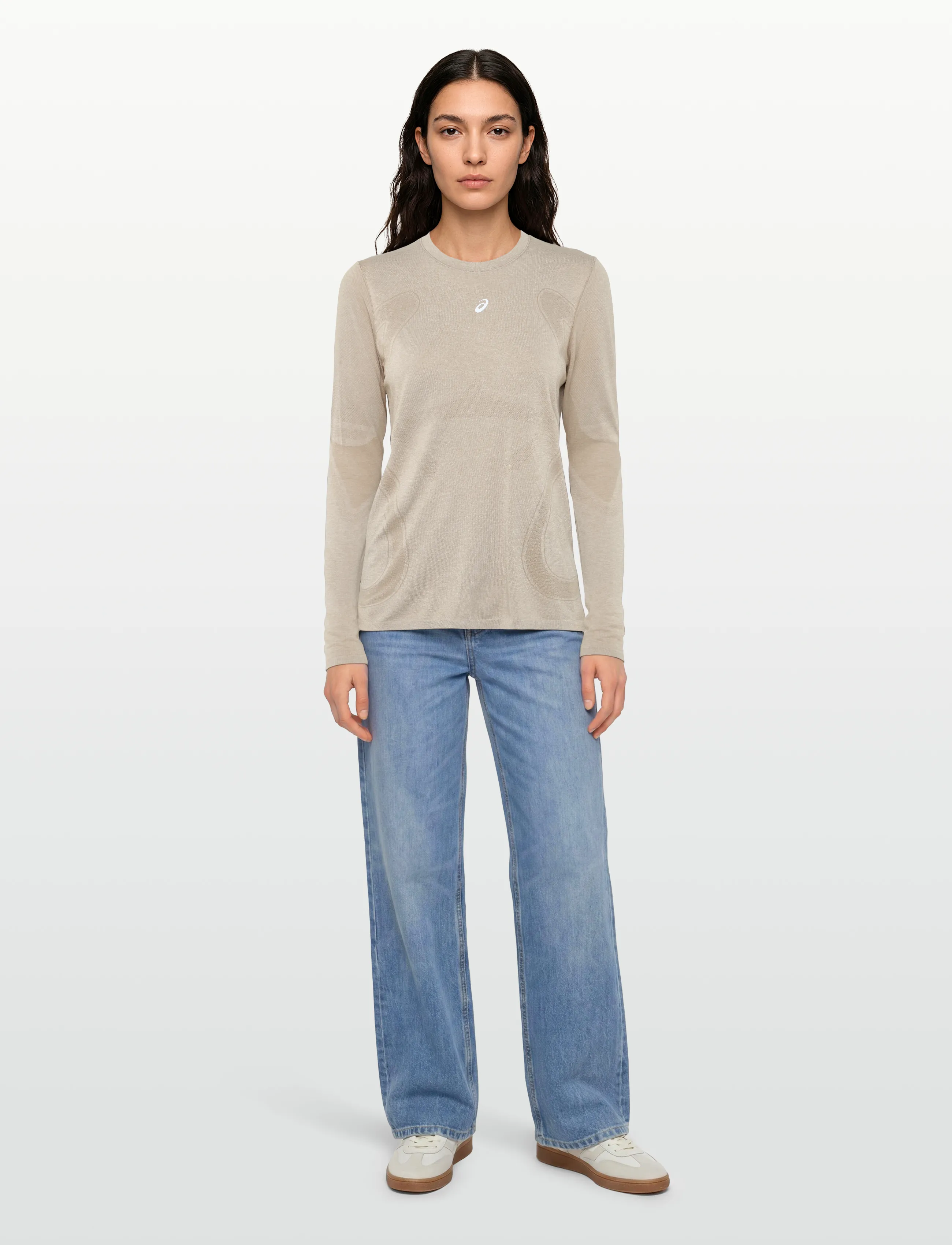 Asics - ROAD SEAMLESS LS TOP - pikkade varrukatega alussärgid - greige - 0