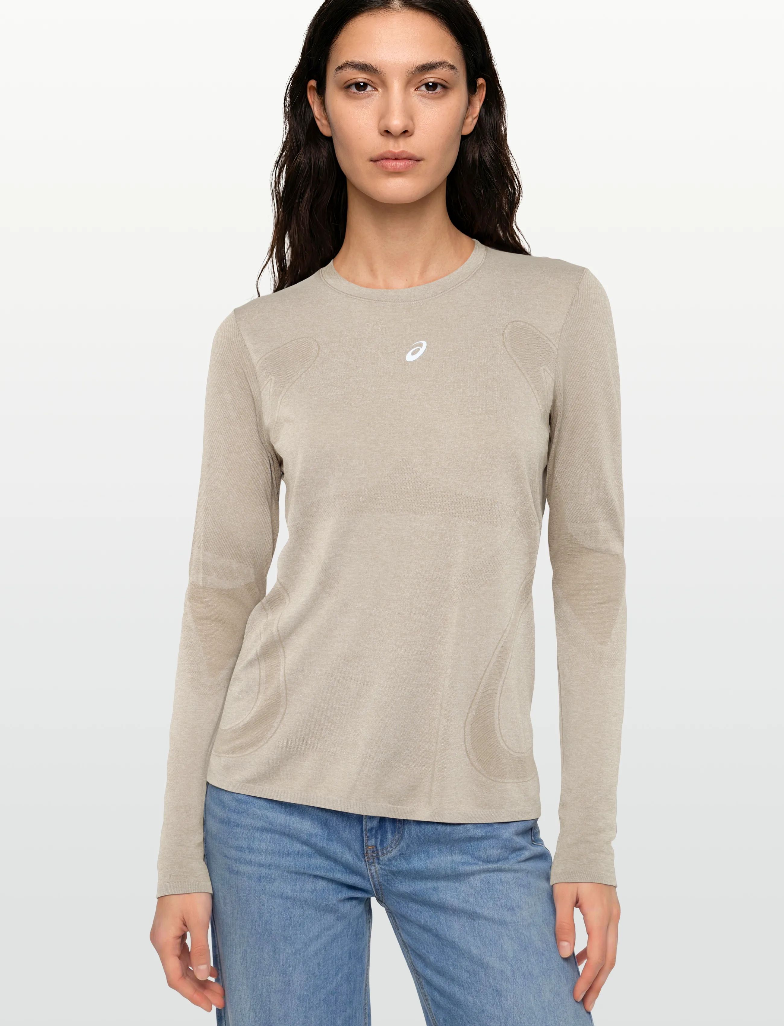 Asics - ROAD SEAMLESS LS TOP - pikkade varrukatega alussärgid - greige - 3