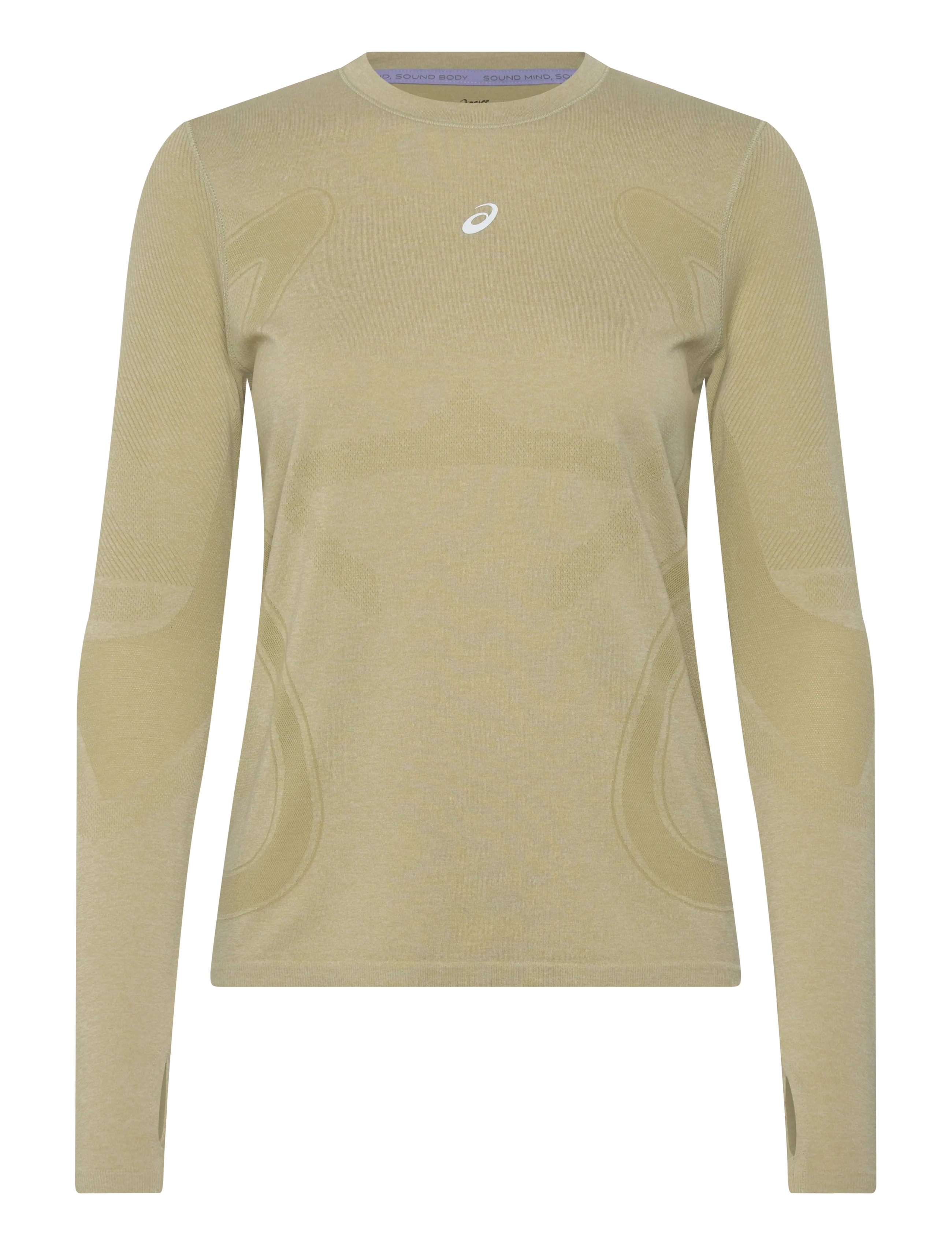 Asics ROAD SEAMLESS LS TOP - Tøj - KHAKI/CREAM / khaki/green