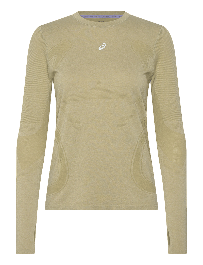 Asics - ROAD SEAMLESS LS TOP - pikkade varrukatega alussärgid - khaki/cream - 0