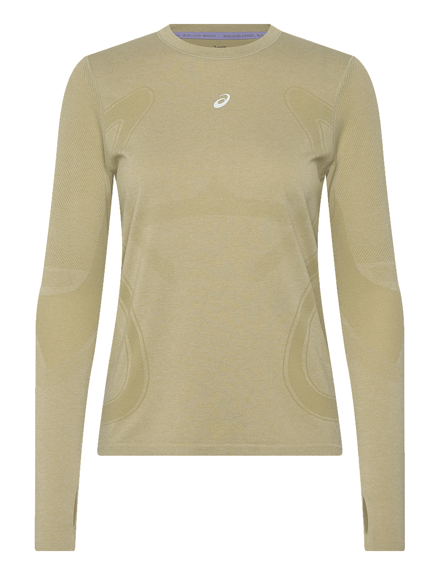 Asics - ROAD SEAMLESS LS TOP - langærmede t-shirts - khaki/cream - 0