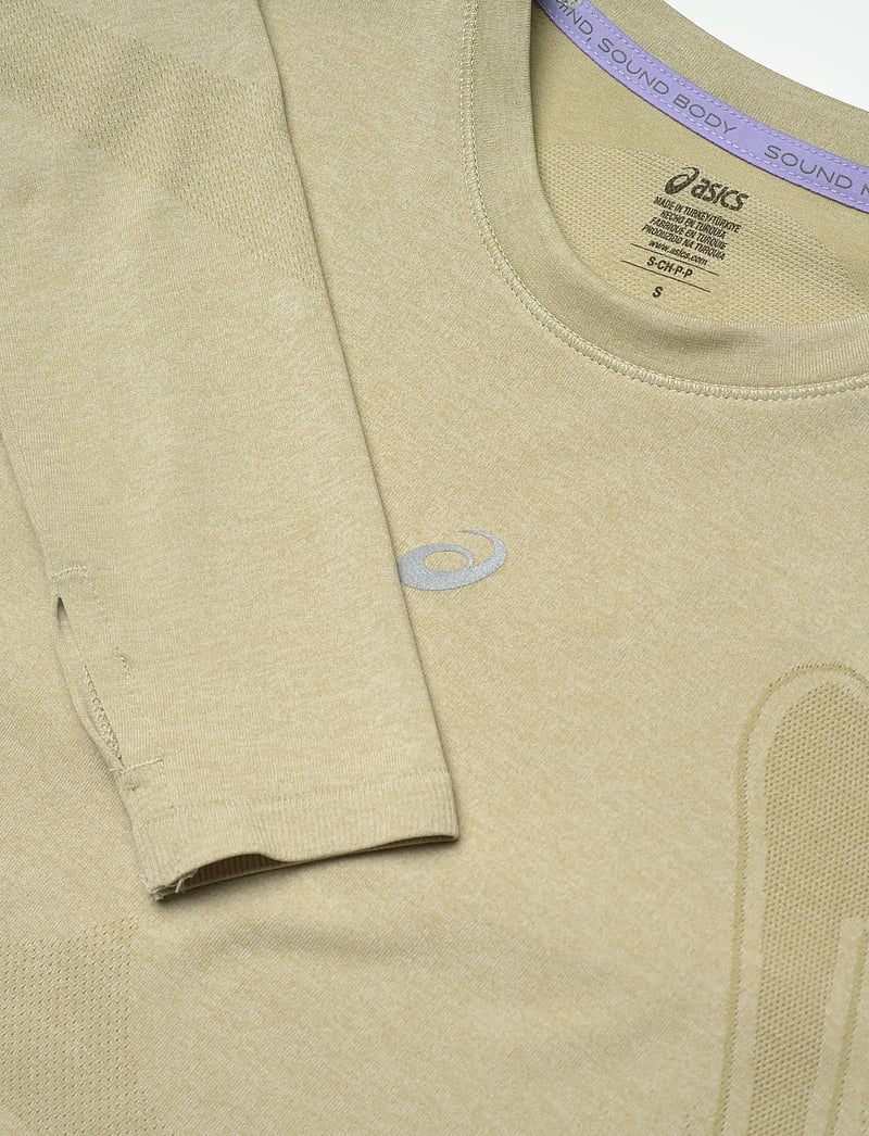 Asics - ROAD SEAMLESS LS TOP - pikkade varrukatega alussärgid - khaki/cream - 2