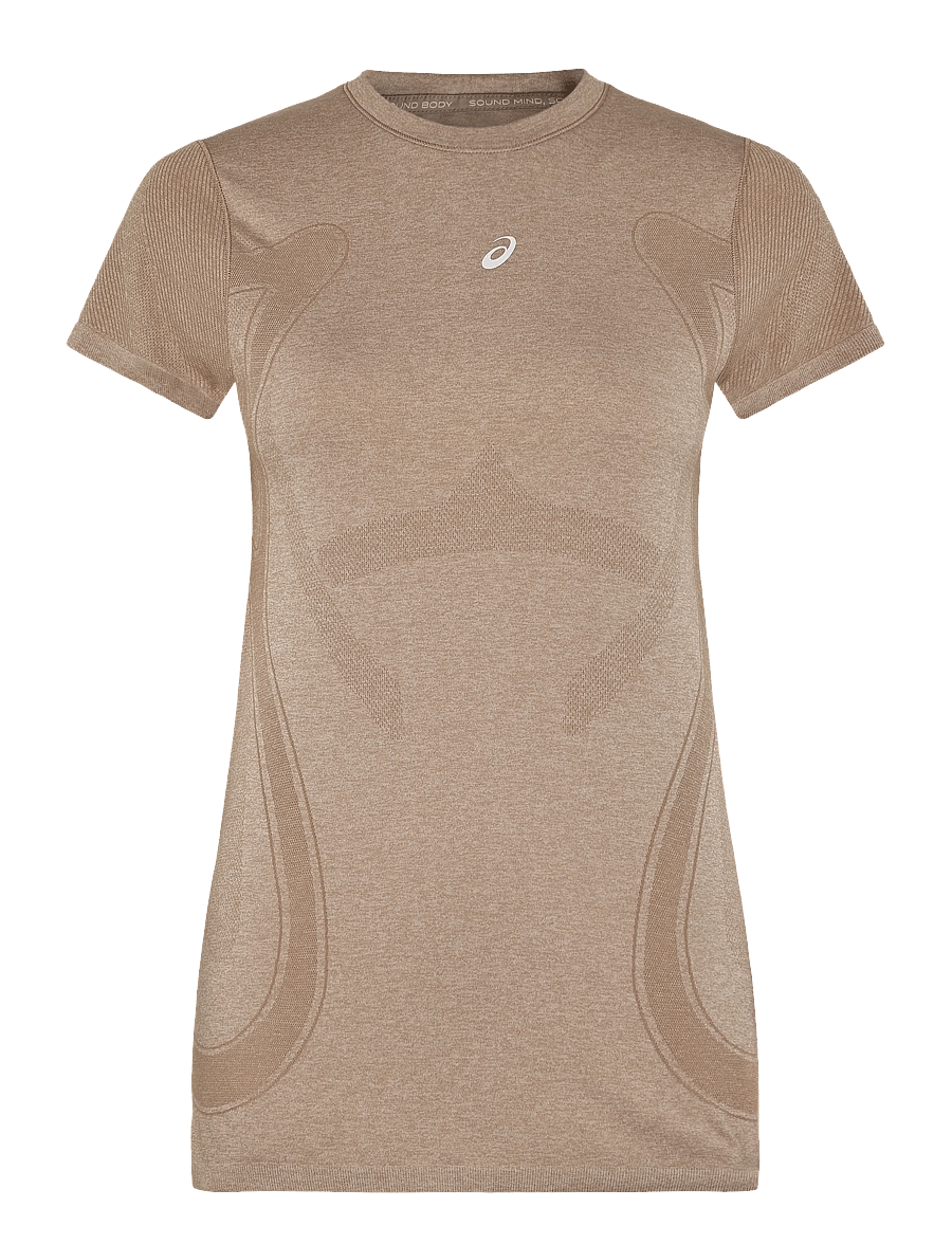 Asics - ROAD SEAMLESS SS TOP - t-shirts - greige - 0