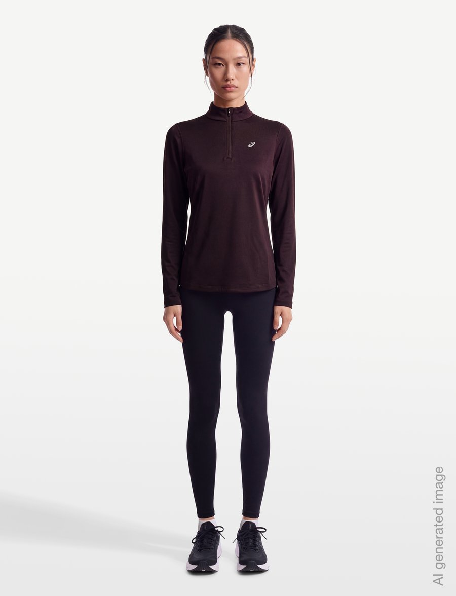 Asics - ASICS CORE LS 1/2 ZIP WINTER TOP - oberteile - dark aubergine - 0