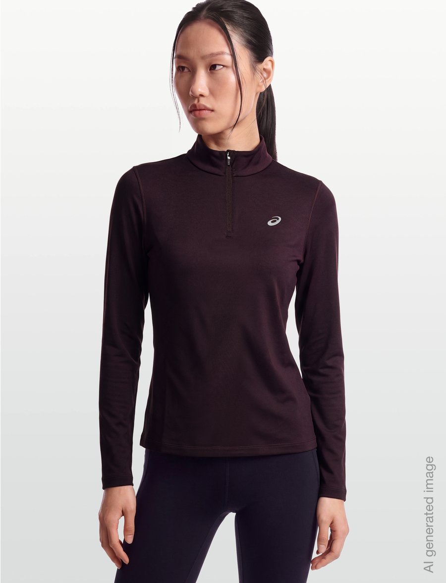 Asics - ASICS CORE LS 1/2 ZIP WINTER TOP - oberteile - dark aubergine - 3
