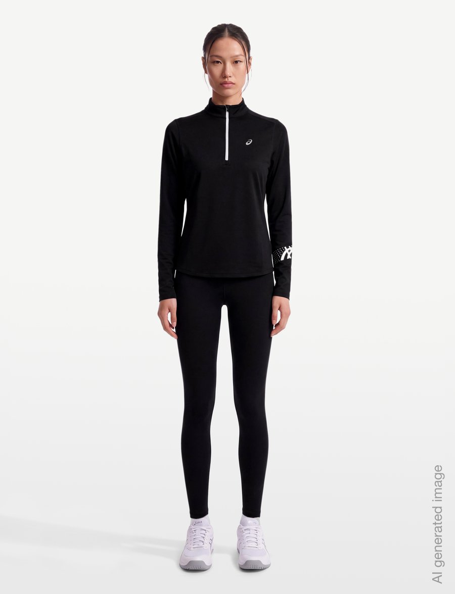 Asics - ICON 1/2 ZIP LS TOP - funktionsunterwäsche - oberteile - performance black - 0