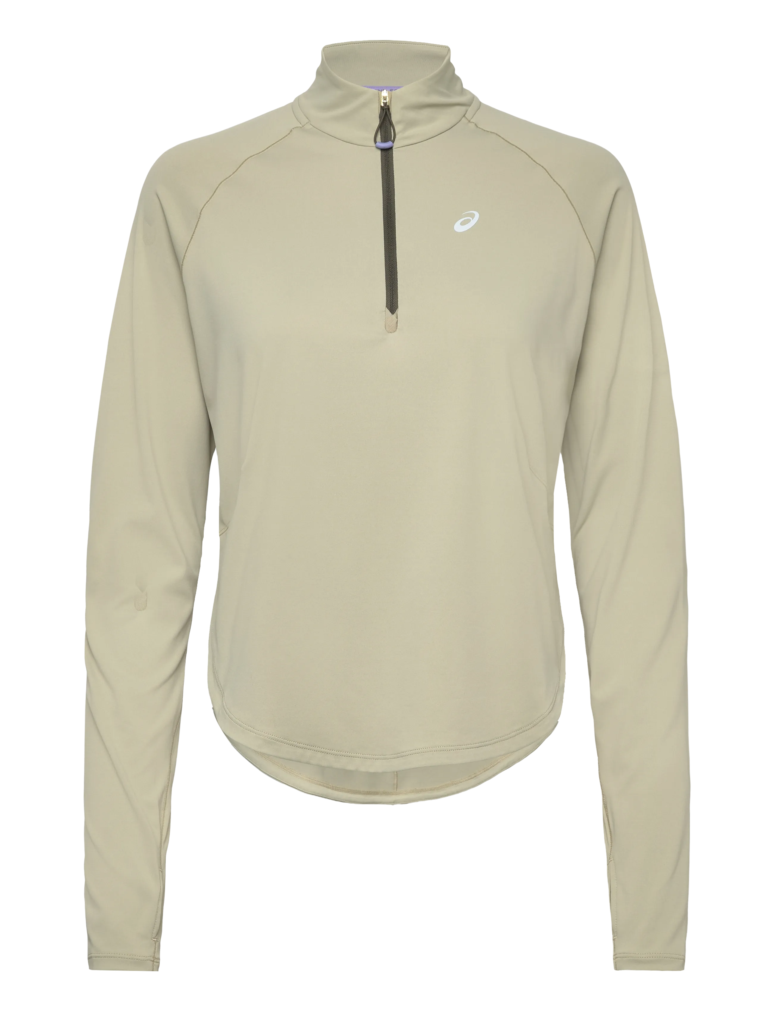 Asics Nagino Run 1/4 Zip Ls Top, S, Khaki green, Sports Overdele & T-shirts > Sport Long Sleeve Overdele, Dame