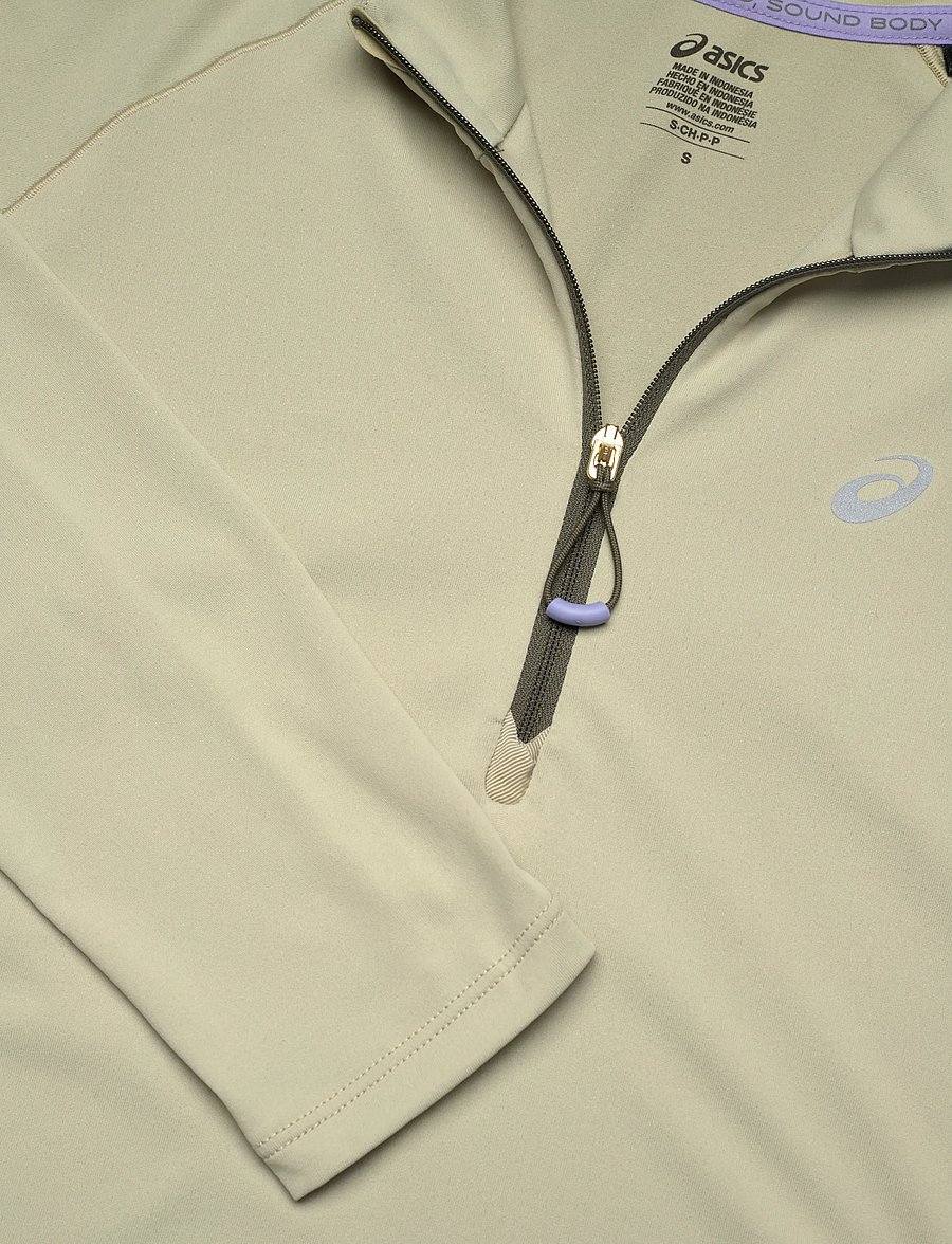 Asics - NAGINO RUN 1/4 ZIP LS TOP - alussärgid - khaki - 2