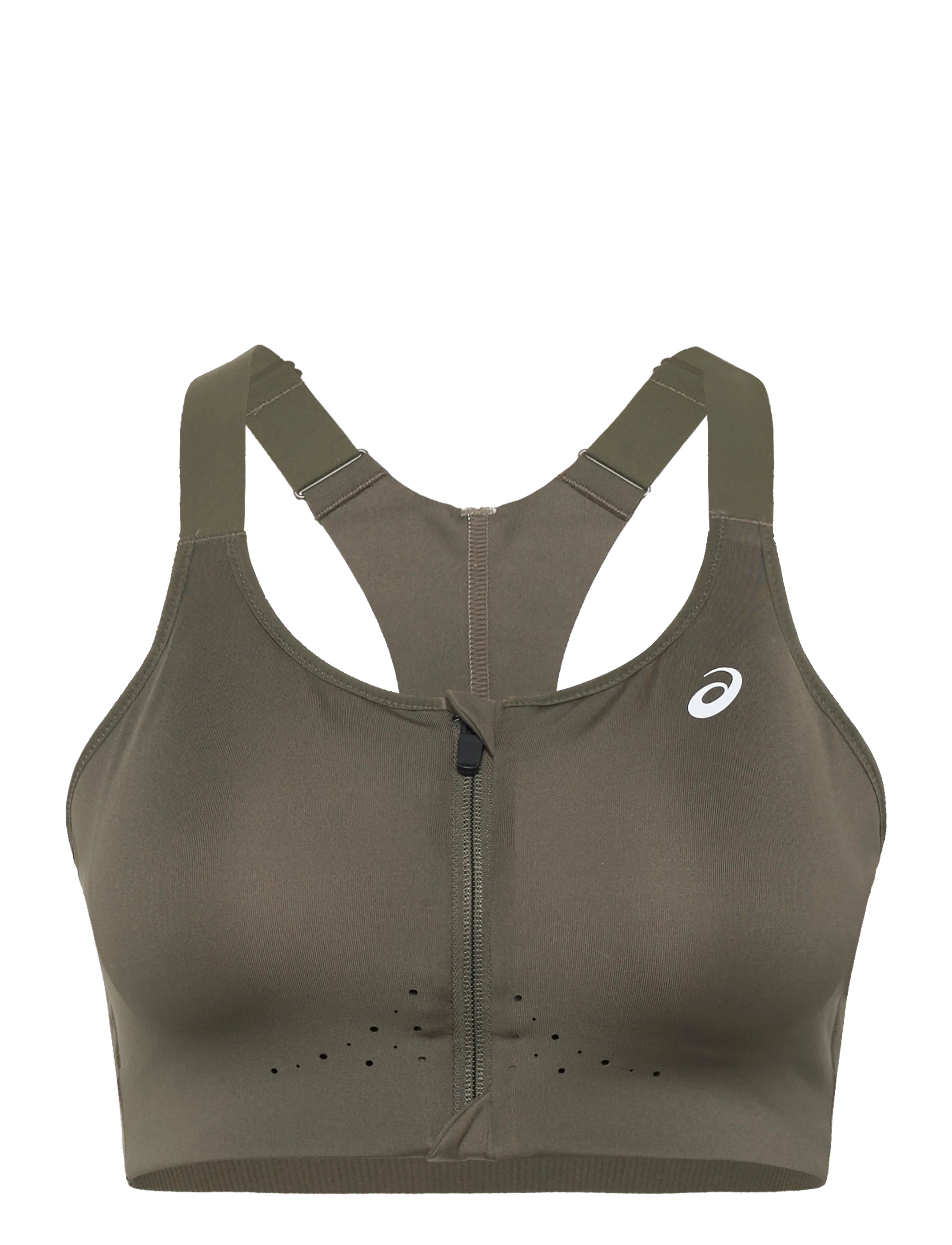 Asics ROAD COMBINATION ZIP BRA - ASICS - DARK OLIVE / khaki/green