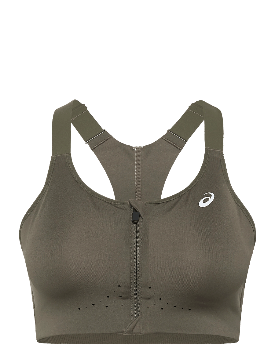 Asics - ROAD COMBINATION ZIP BRA - clothes - dark olive - 0